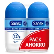 Desodorante roll-on dermo extra control 72h duplo Sanex bote 100 ml