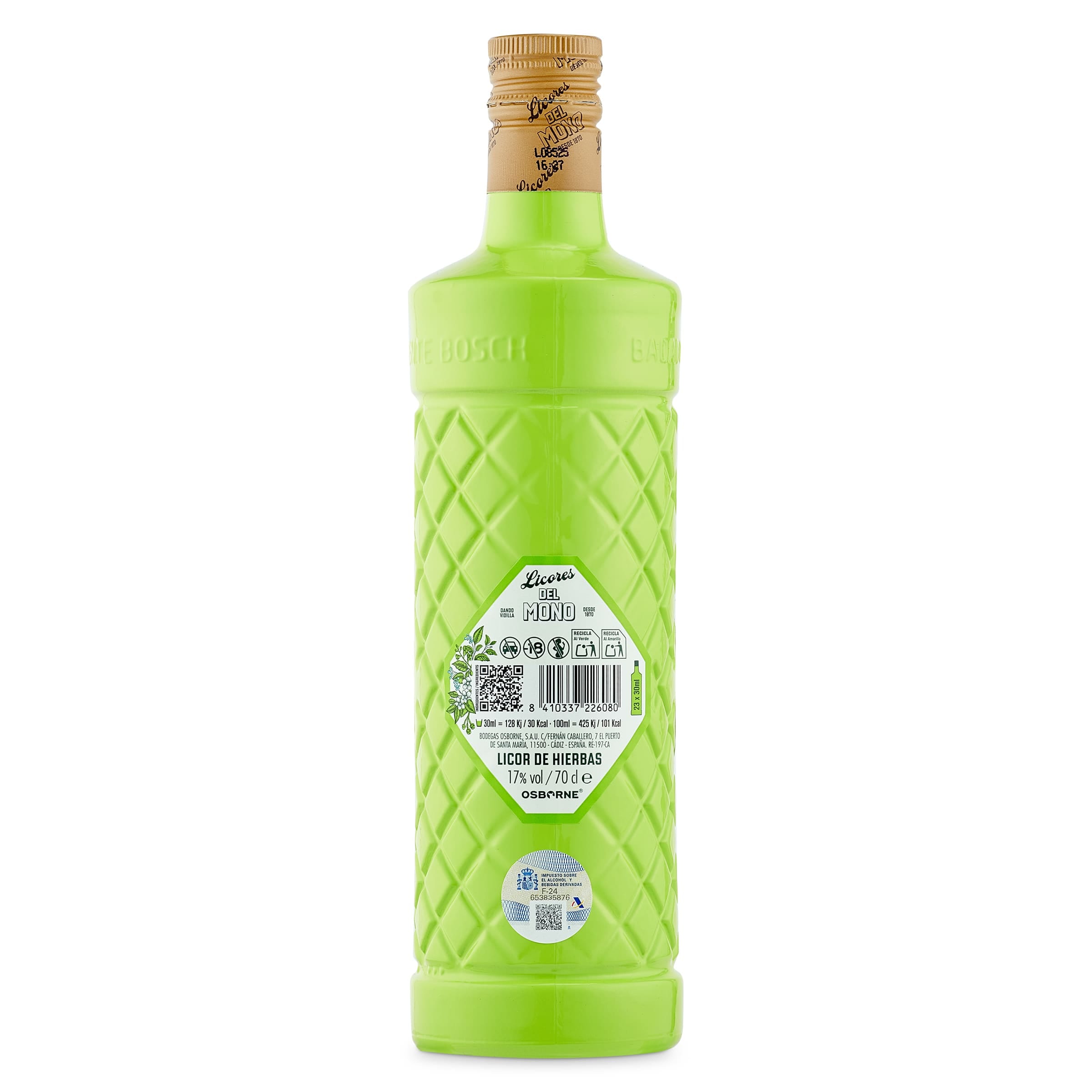 Licor de hierbas Del mono 70 cl