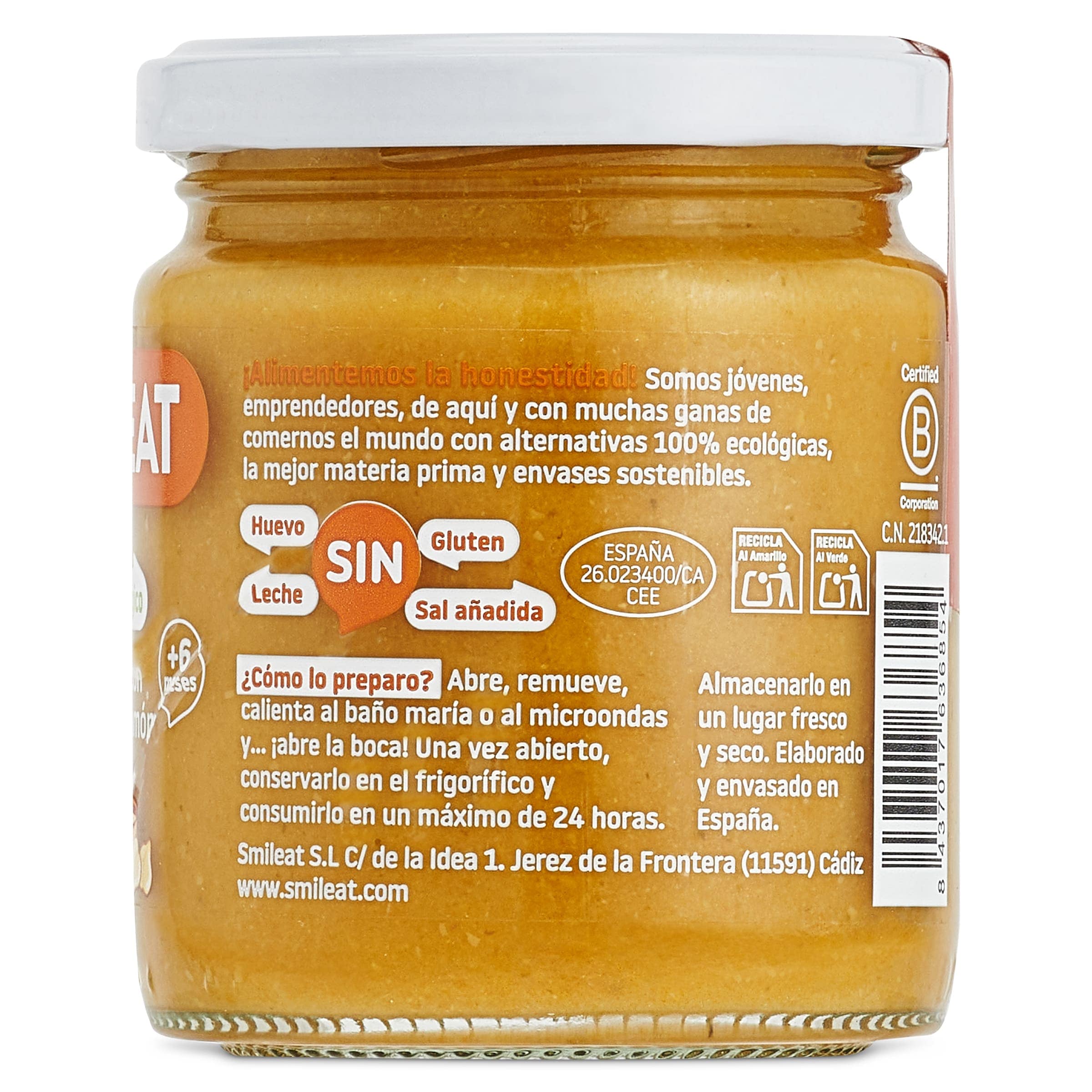 Puré de cocido con ternera y jamón Smileat 230 g