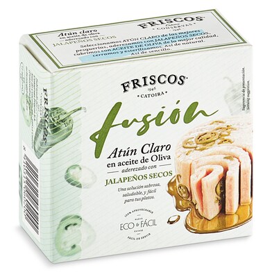 Atún claro en aceite de oliva con jalapeños Friscos lata 50 g-0