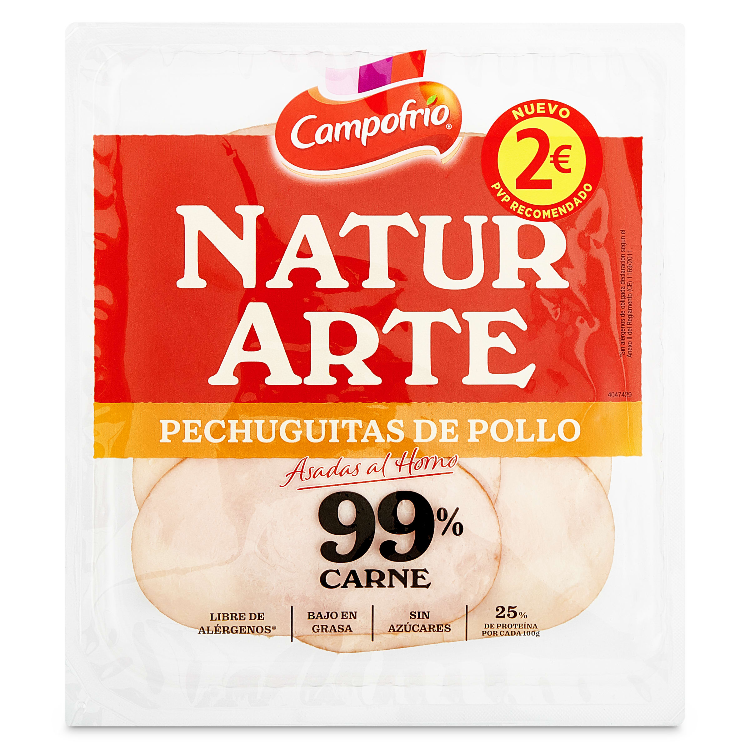 Pechuguitas de pollo asadas al horno Campofrío NaturArte bandeja 90 g