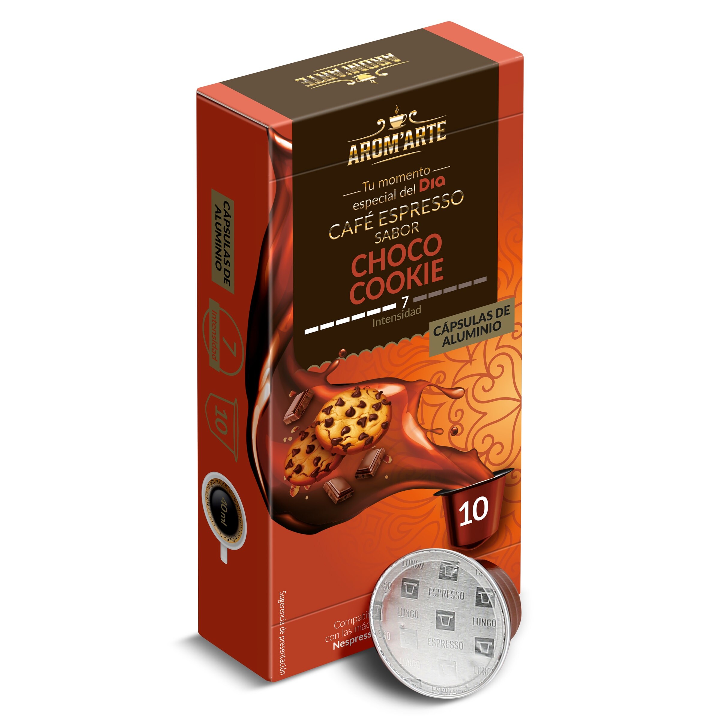 Café en cápsulas espresso choco cookie Arom'arte de Dia caja 10 unidades