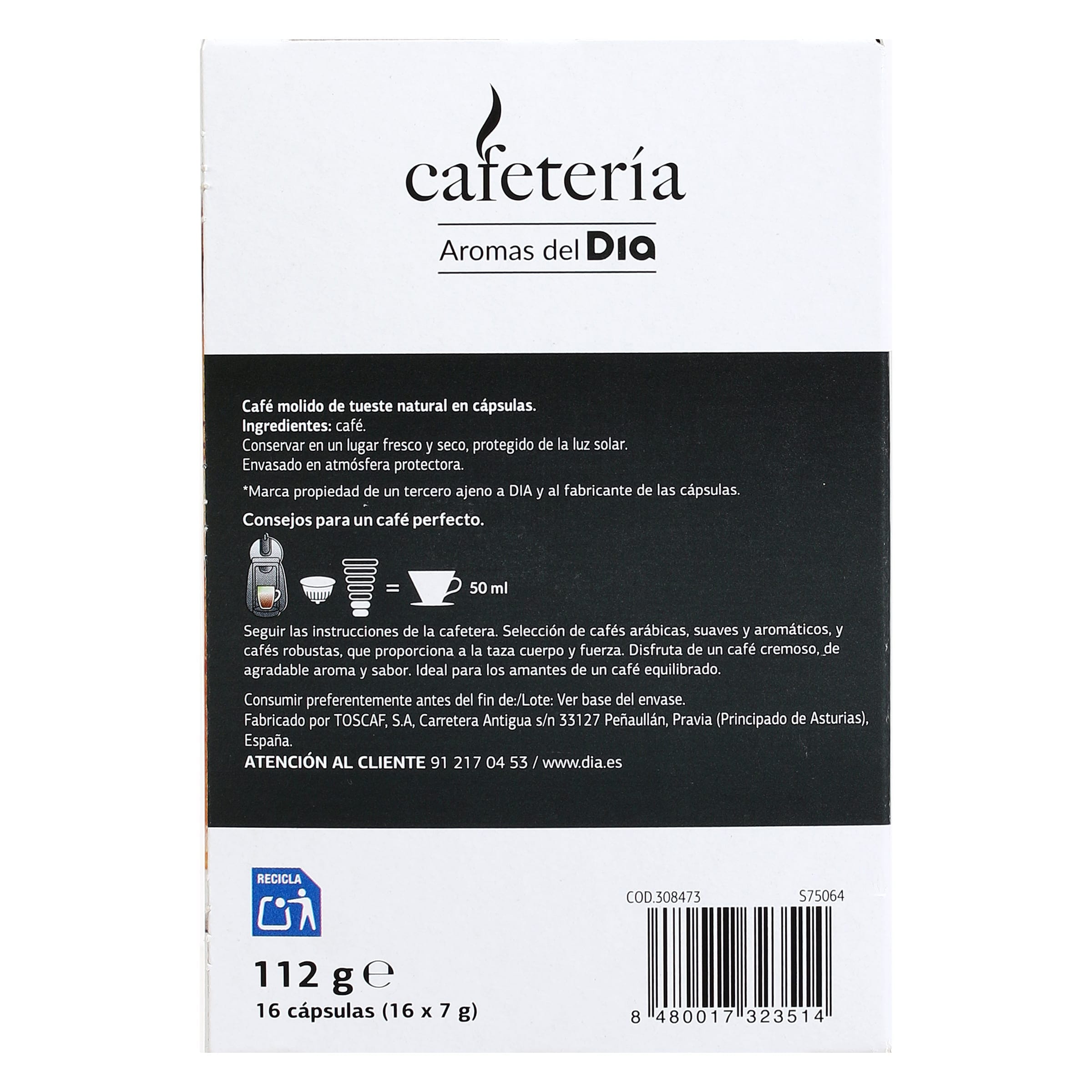 Cápsulas intenso espresso Dia Cafetería 16 unidades