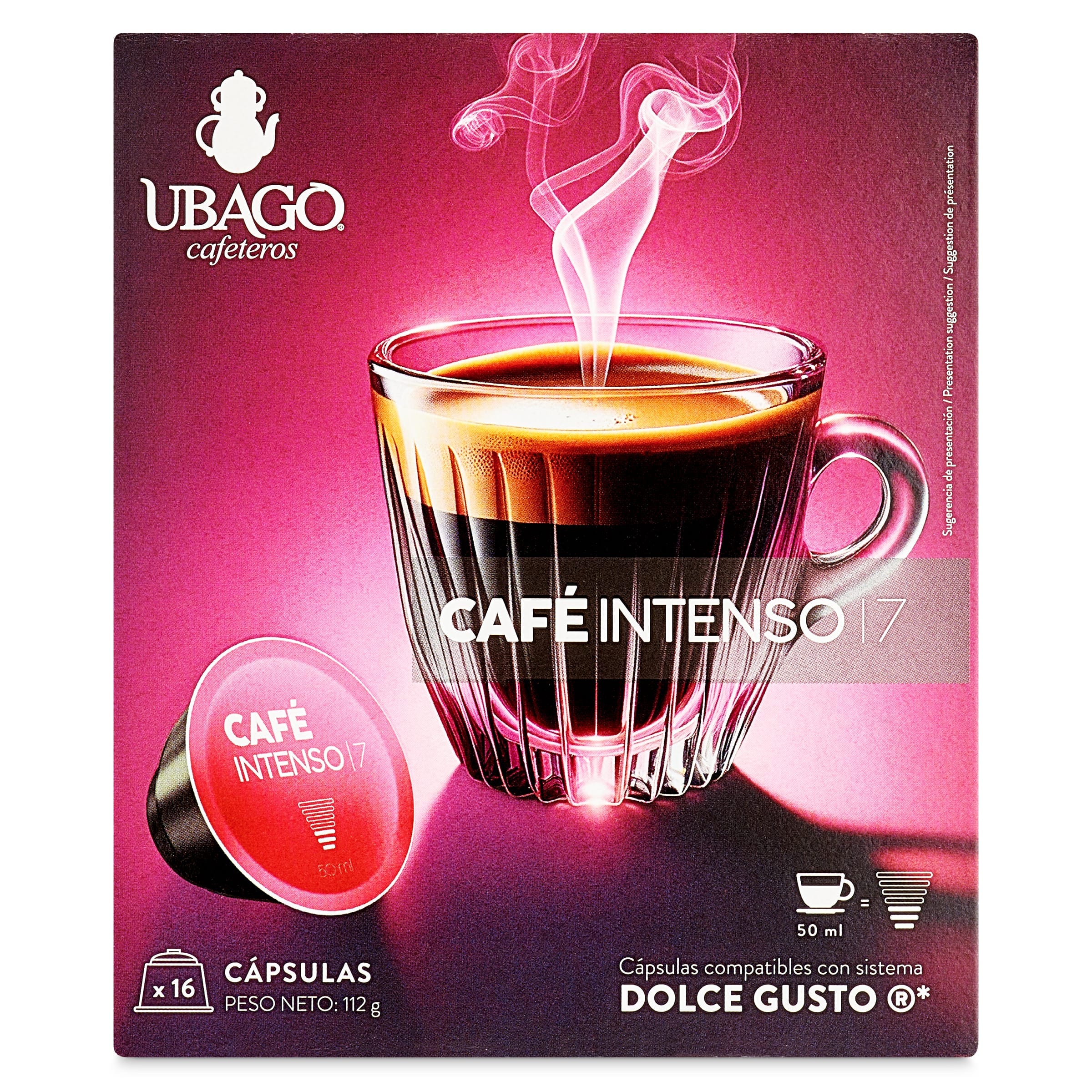 Cápsulas de café intenso Ubago 16 unidades
