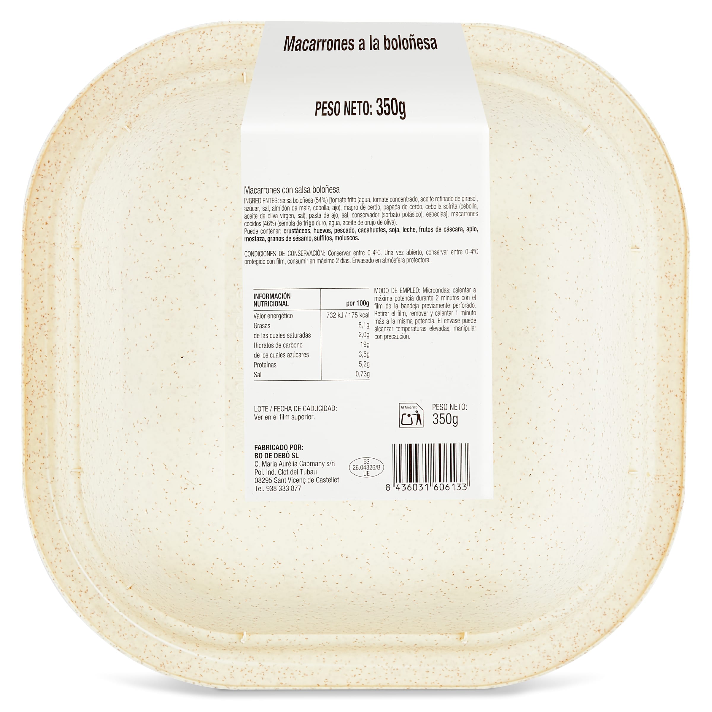 Macarrones a la boloñesa Selección de Dia 350 g