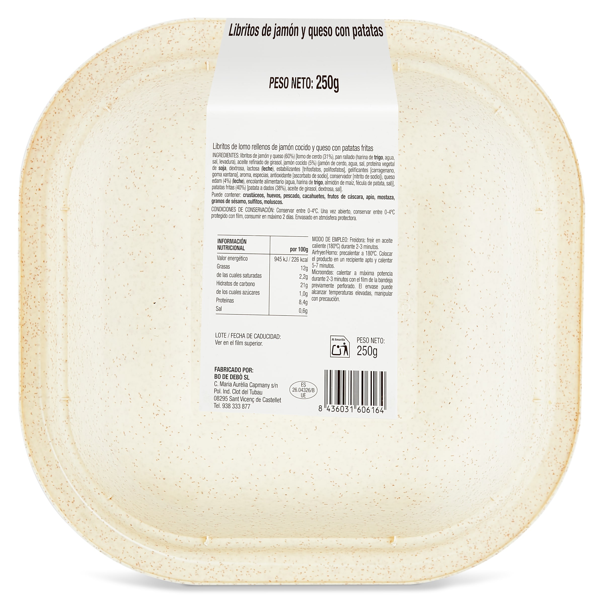Libritos de jamón y queso 2 uds. + patatas Selección de Dia 250 g