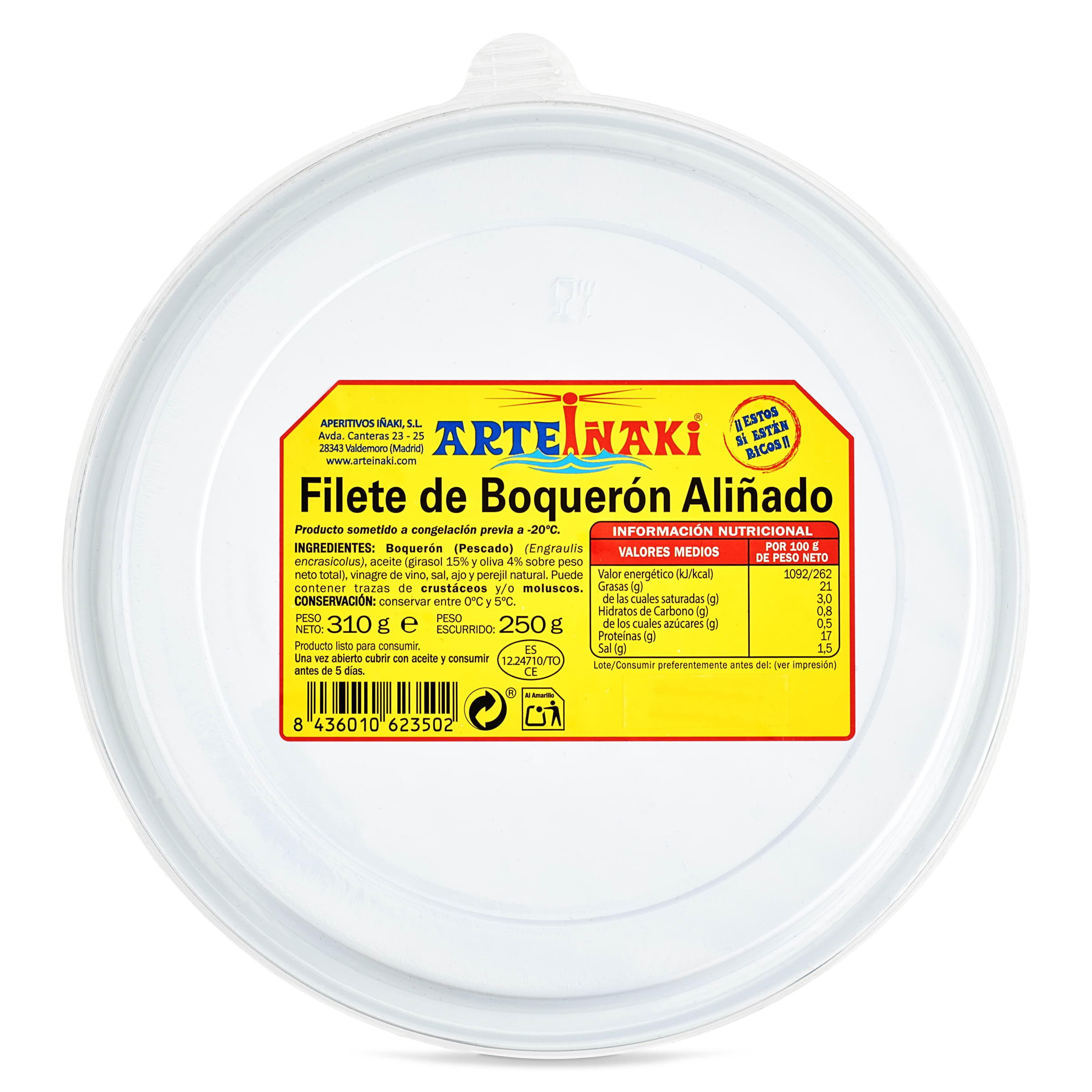 Boquerones en vinagre con ajo y perejil Arteiñaki 250 g