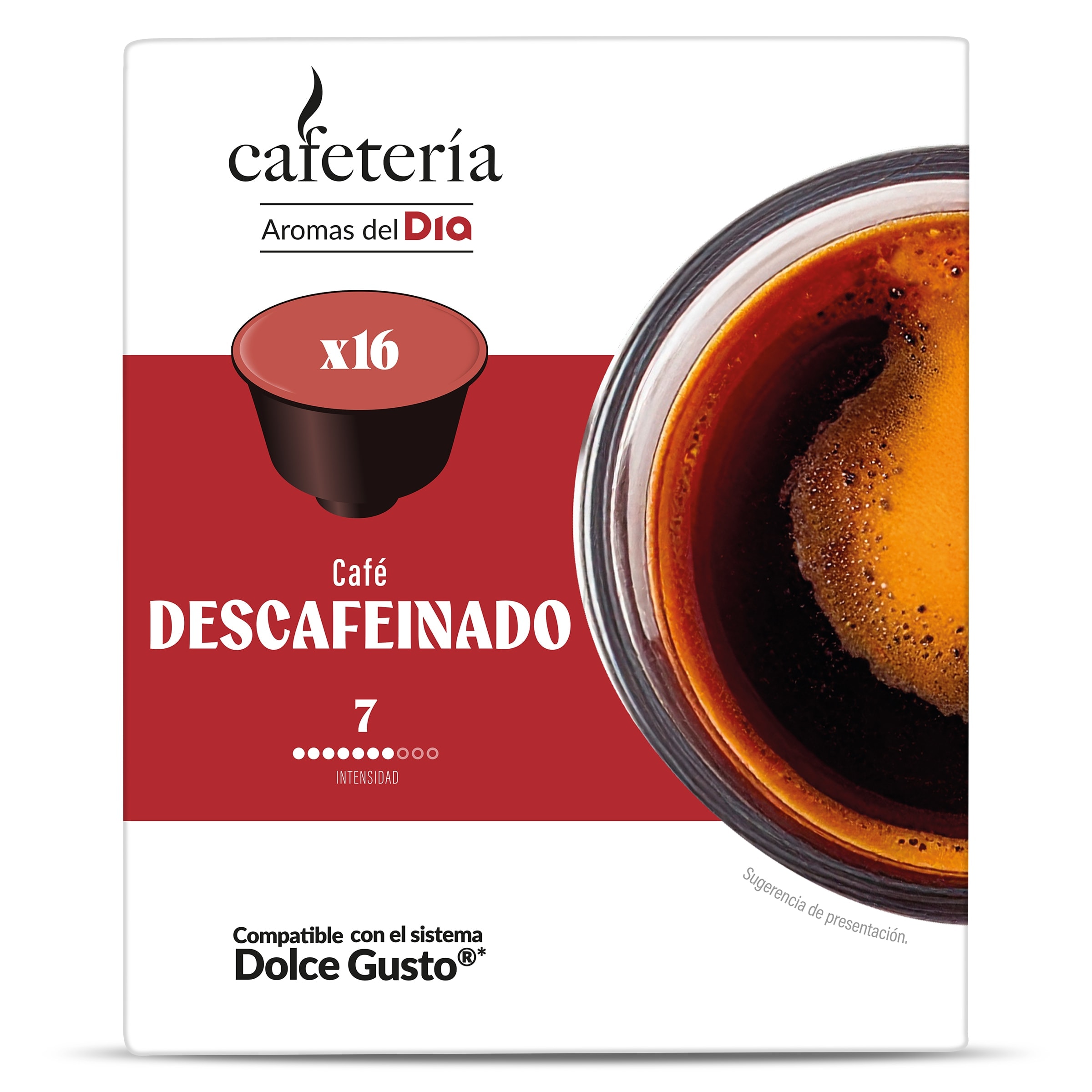 Cápsulas de café descafeinado Dia Cafetería 16 unidades