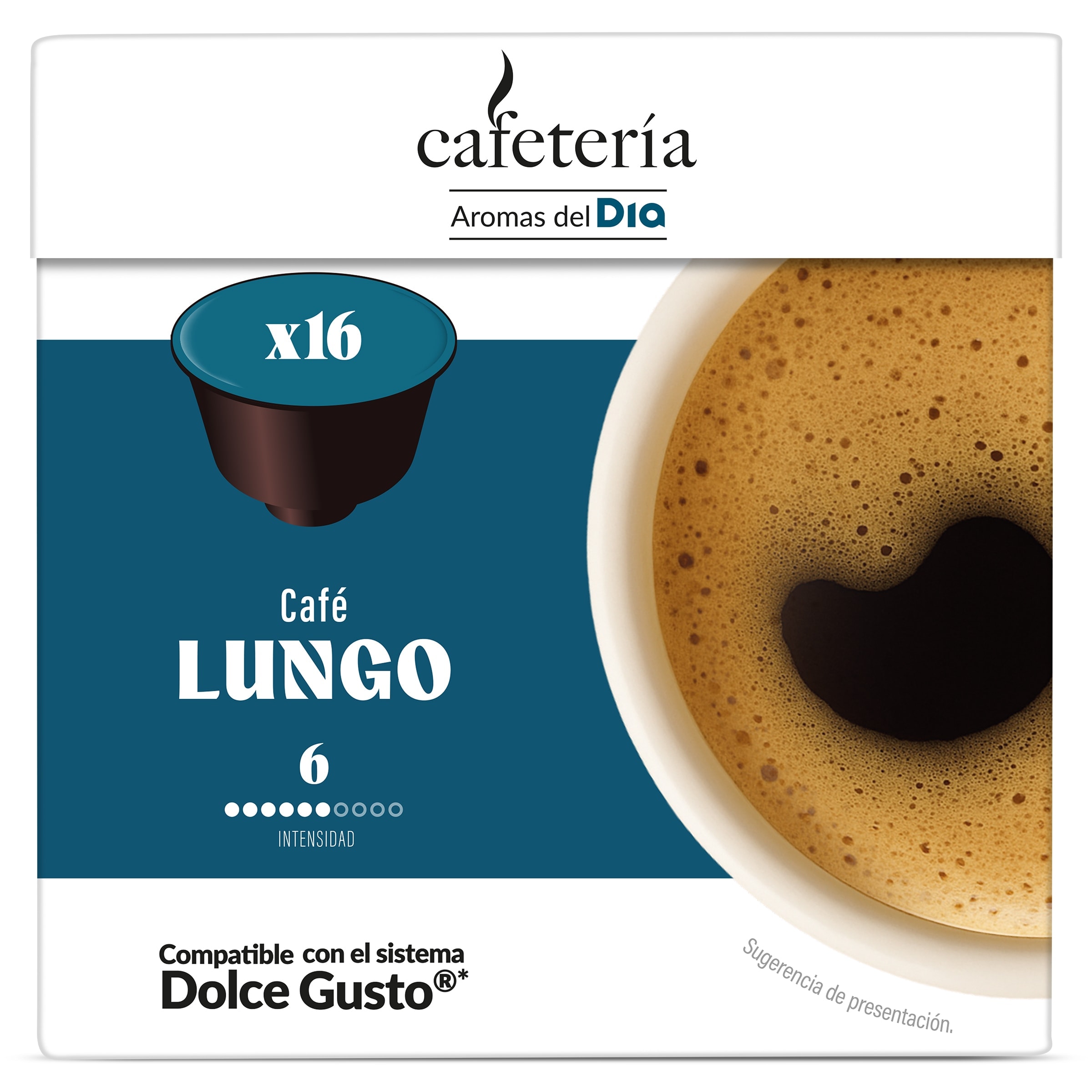 Cápsulas de café lungo Dia Cafetería 16 unidades