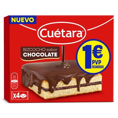 Bizcocho sabor chocolate Cuétara caja 112 g-0