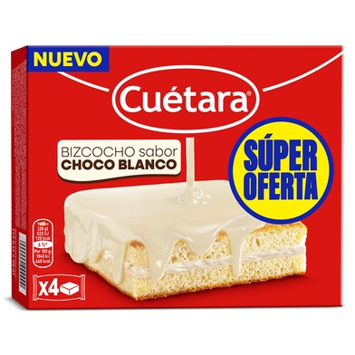 Bizcocho sabor chocolate blanco Cuétara caja 112 g-0