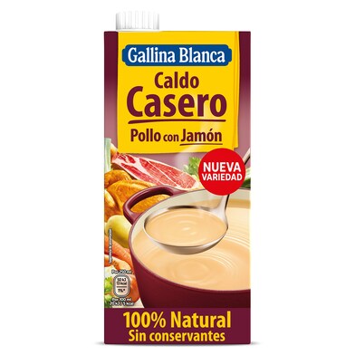 Caldo casero de pollo con jamón Gallina Blanca brik 1 l-0 Caldo casero de pollo con jamón Gallina Blanca brik 1 l-0