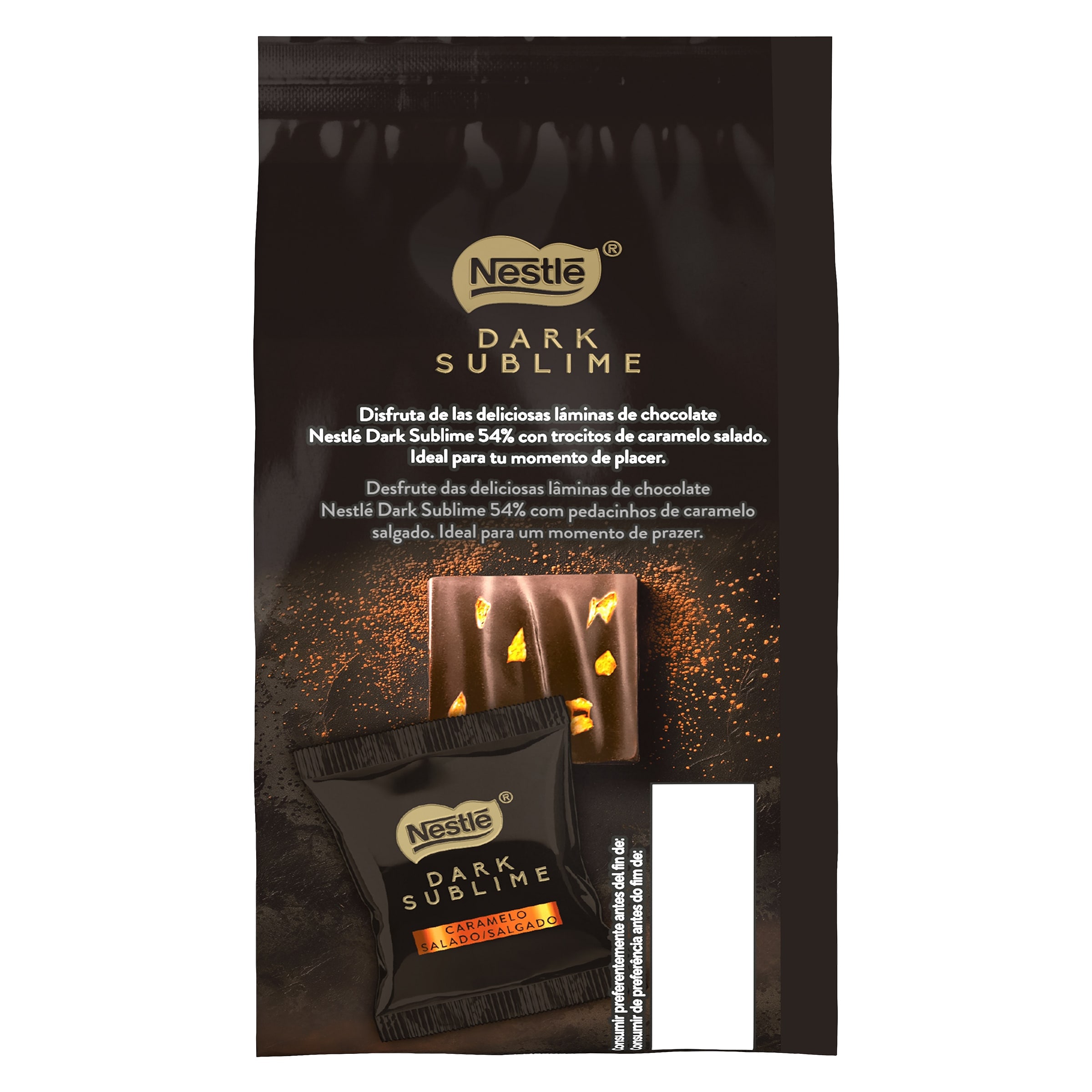 Chocolate negro con caramelo salado en láminas Nestlé Dark 150 g