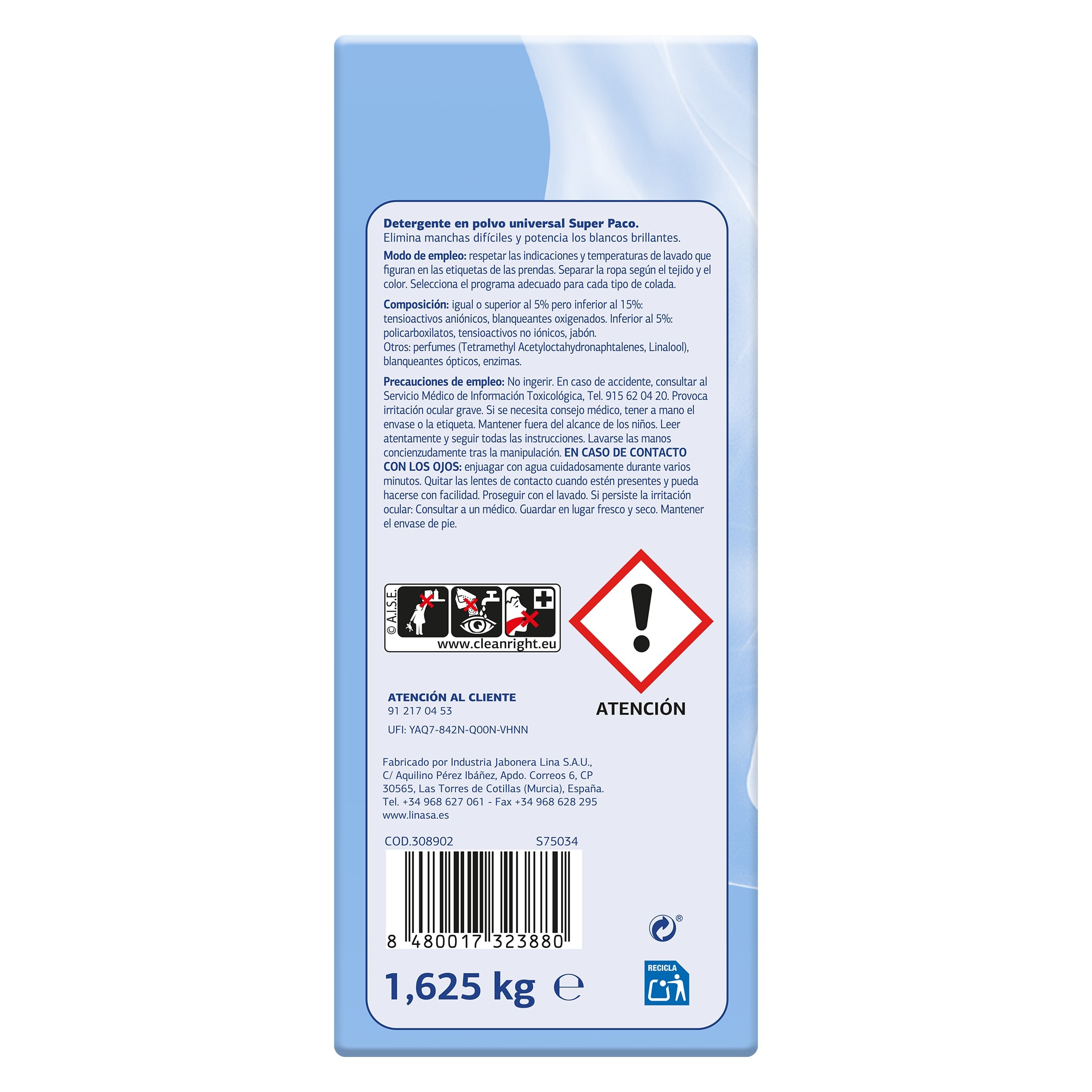 Detergente en polvo Dia Super Paco 25 lavados