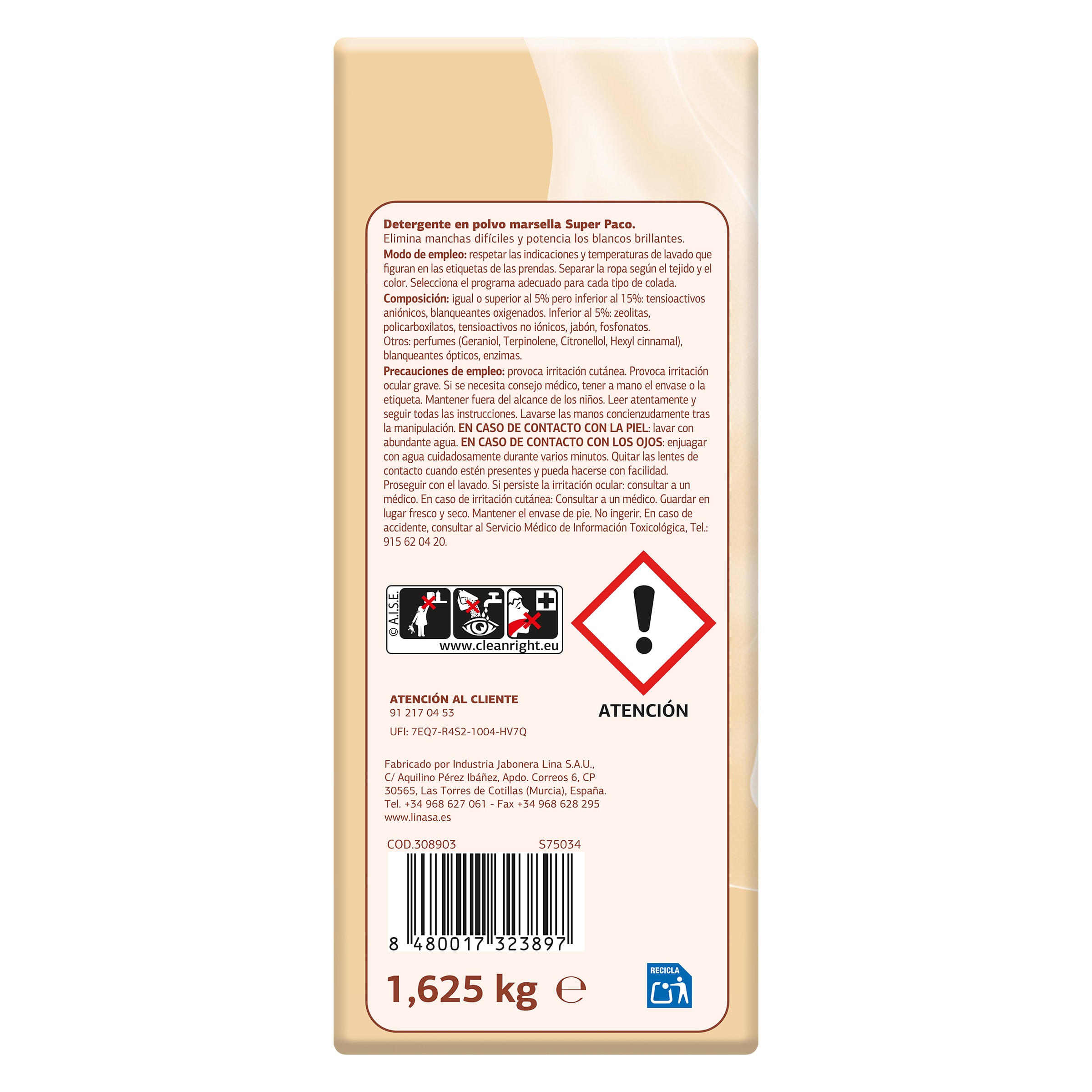 Detergente en polvo marsella Dia Super Paco 25 lavados