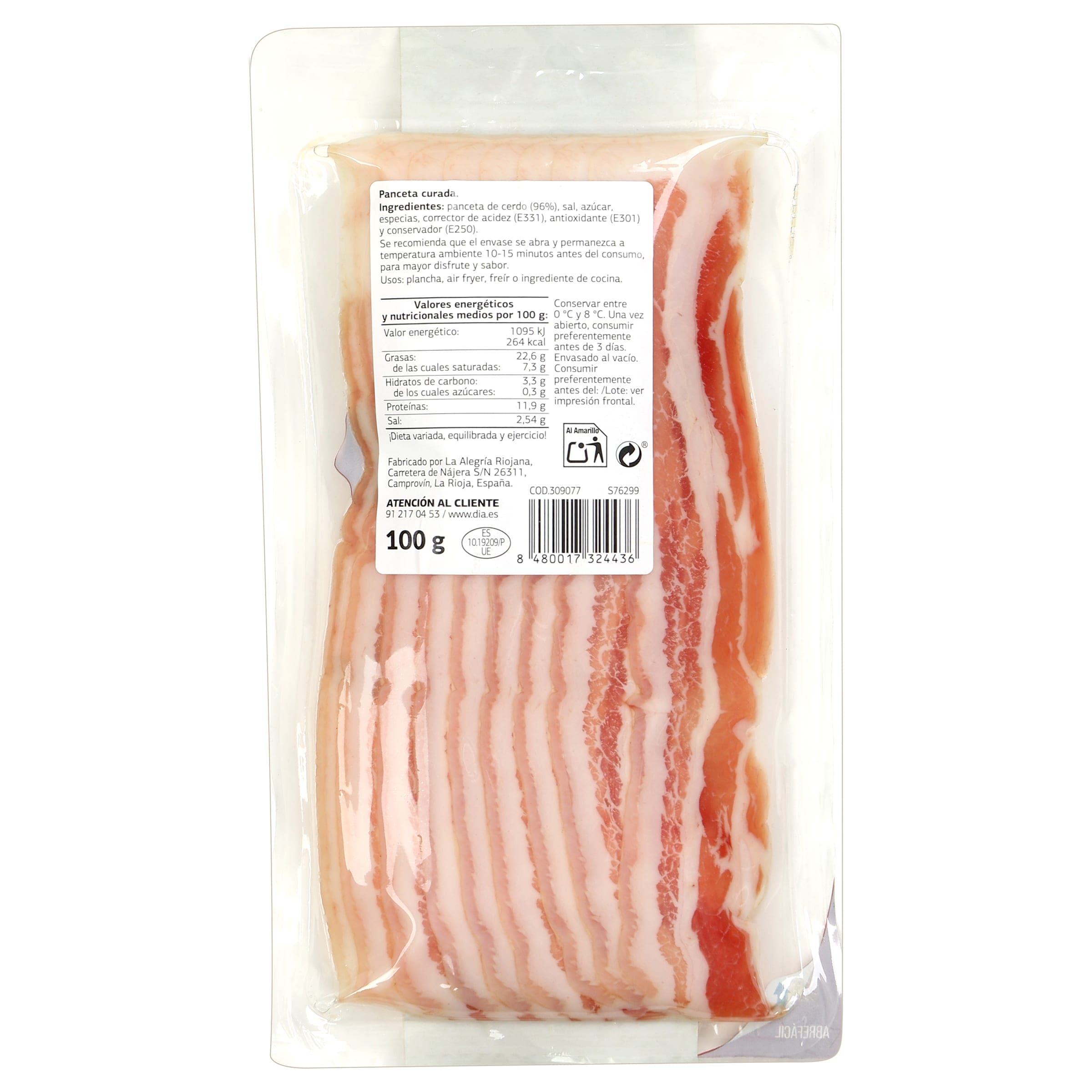 Panceta curada Dia Nuestra Alacena 100 g