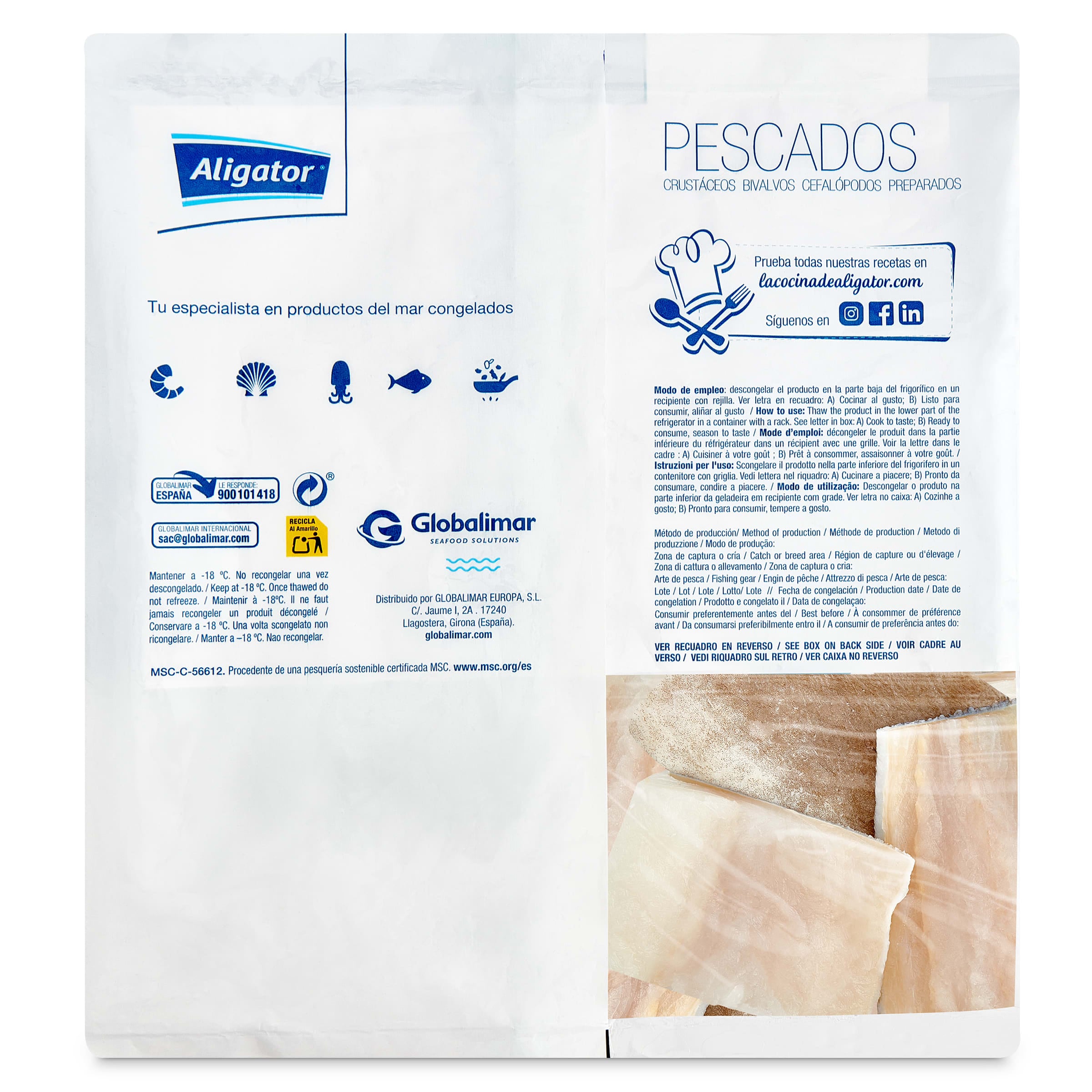 Maruca en porciones con piel Aligator 475 g