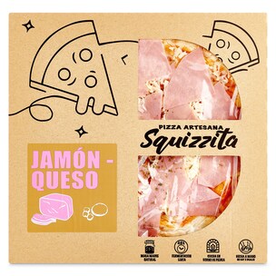 pizza artesana jamon y queso 450 g