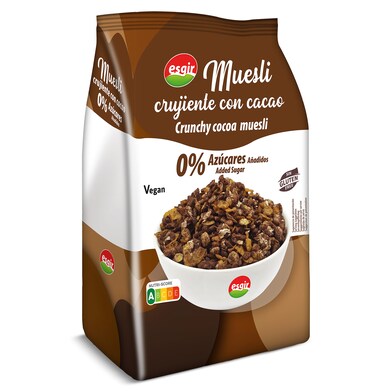 Muesli crujiente con cacao sin gluten Esgir bolsa 300 g-0