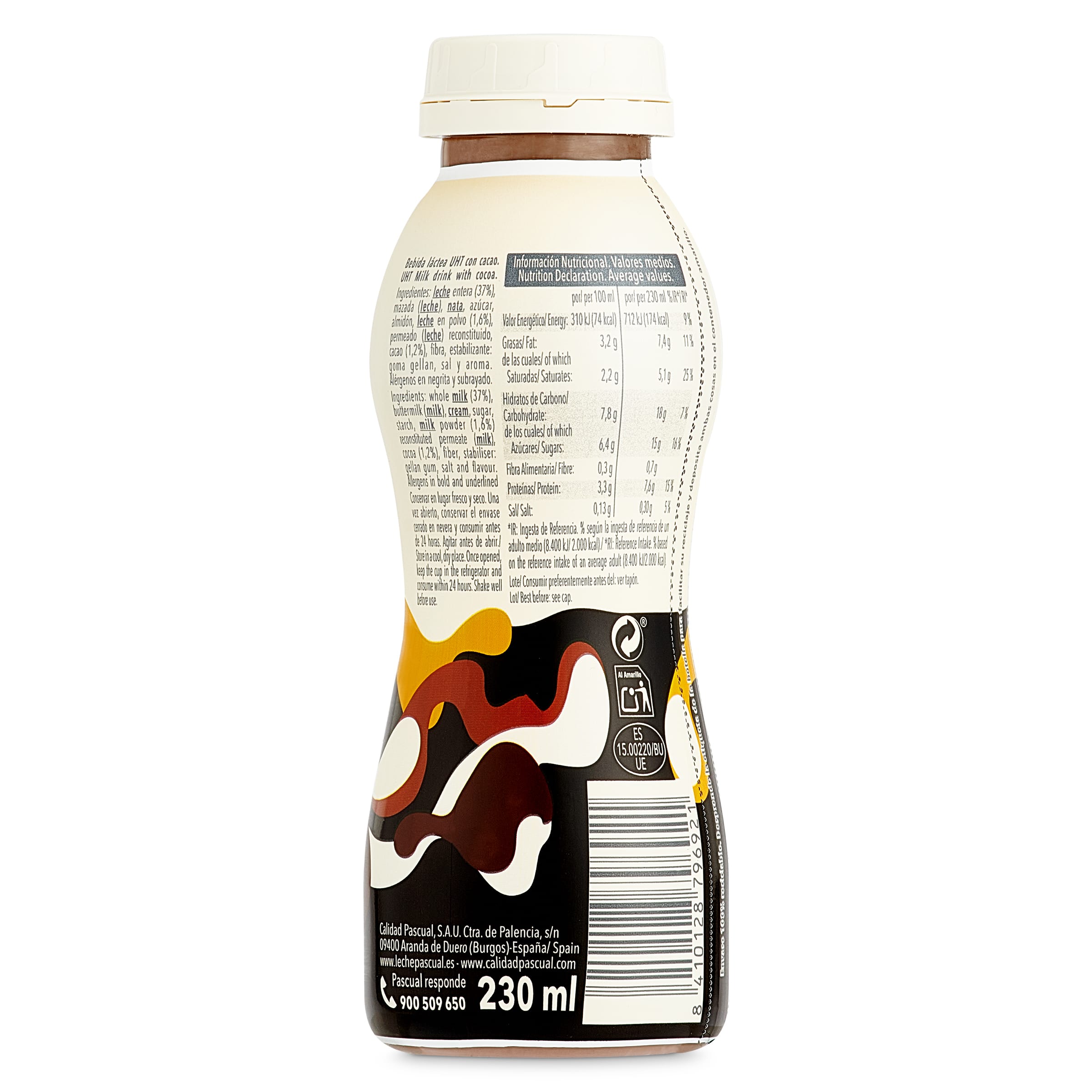 Bebida láctea de cacao africano Pascual botella 230 ml