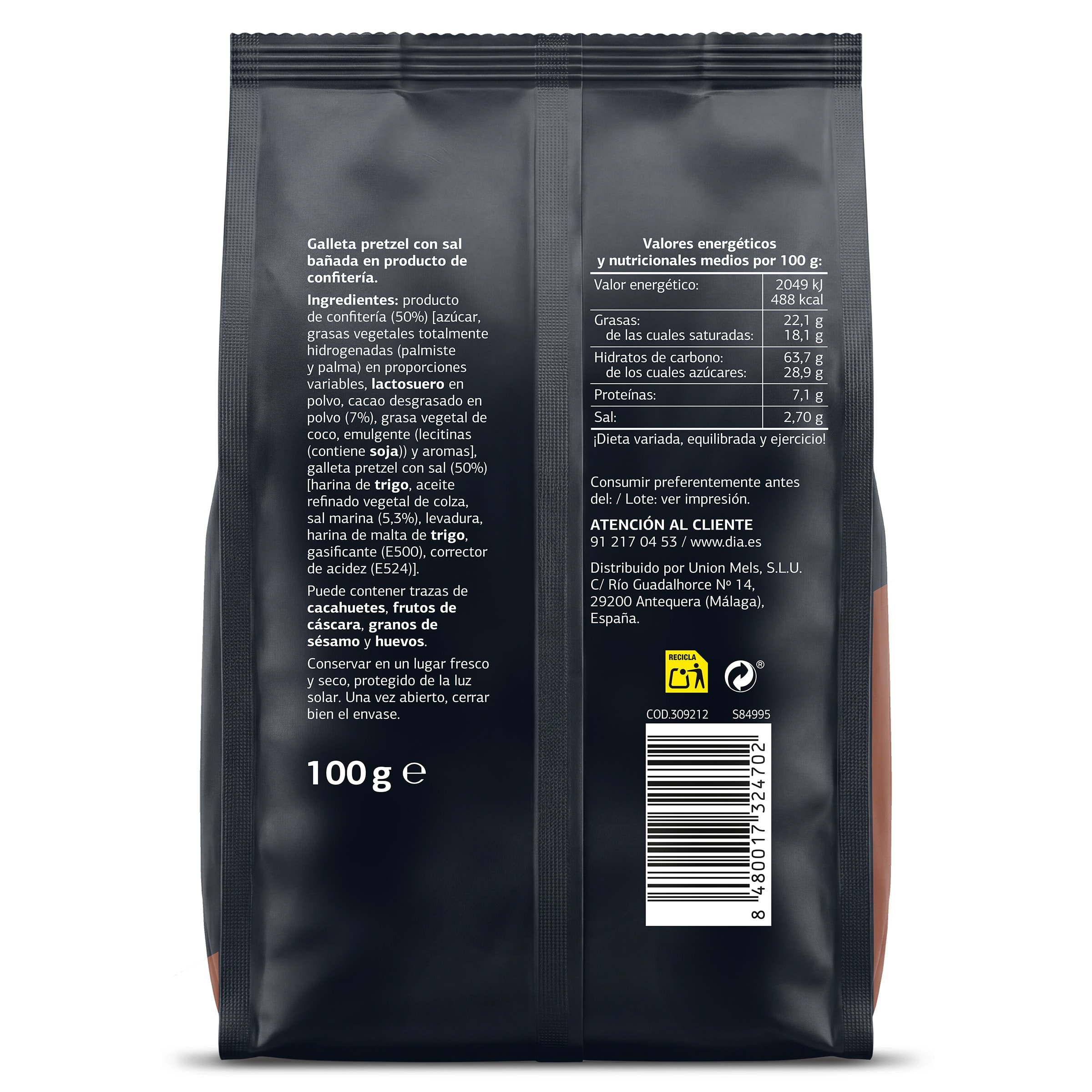 Galletas pretzel cacao Galleteca de Dia 100 g