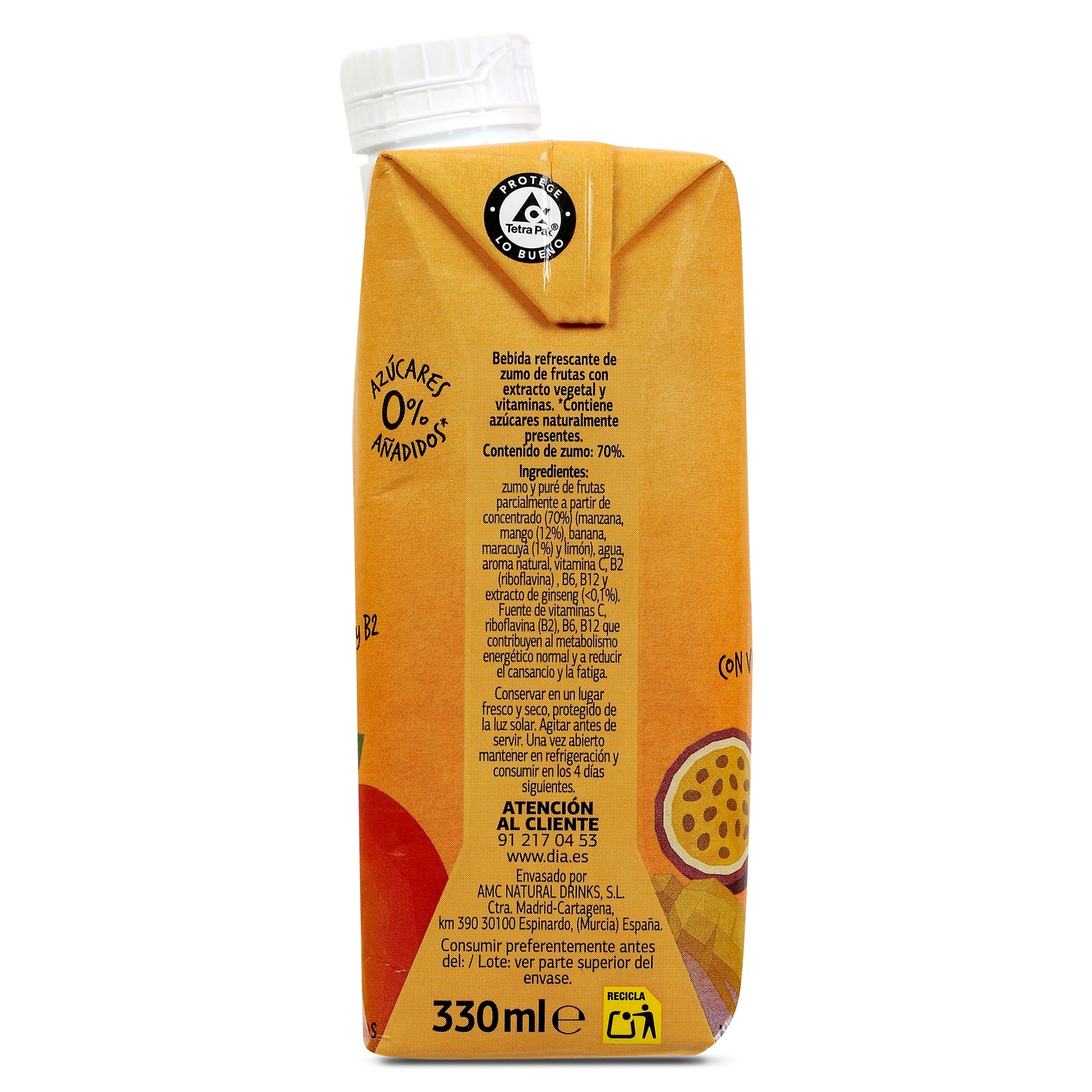 Bebida de zumo con maracuyá vitalidad Dia Saborfera 330 ml