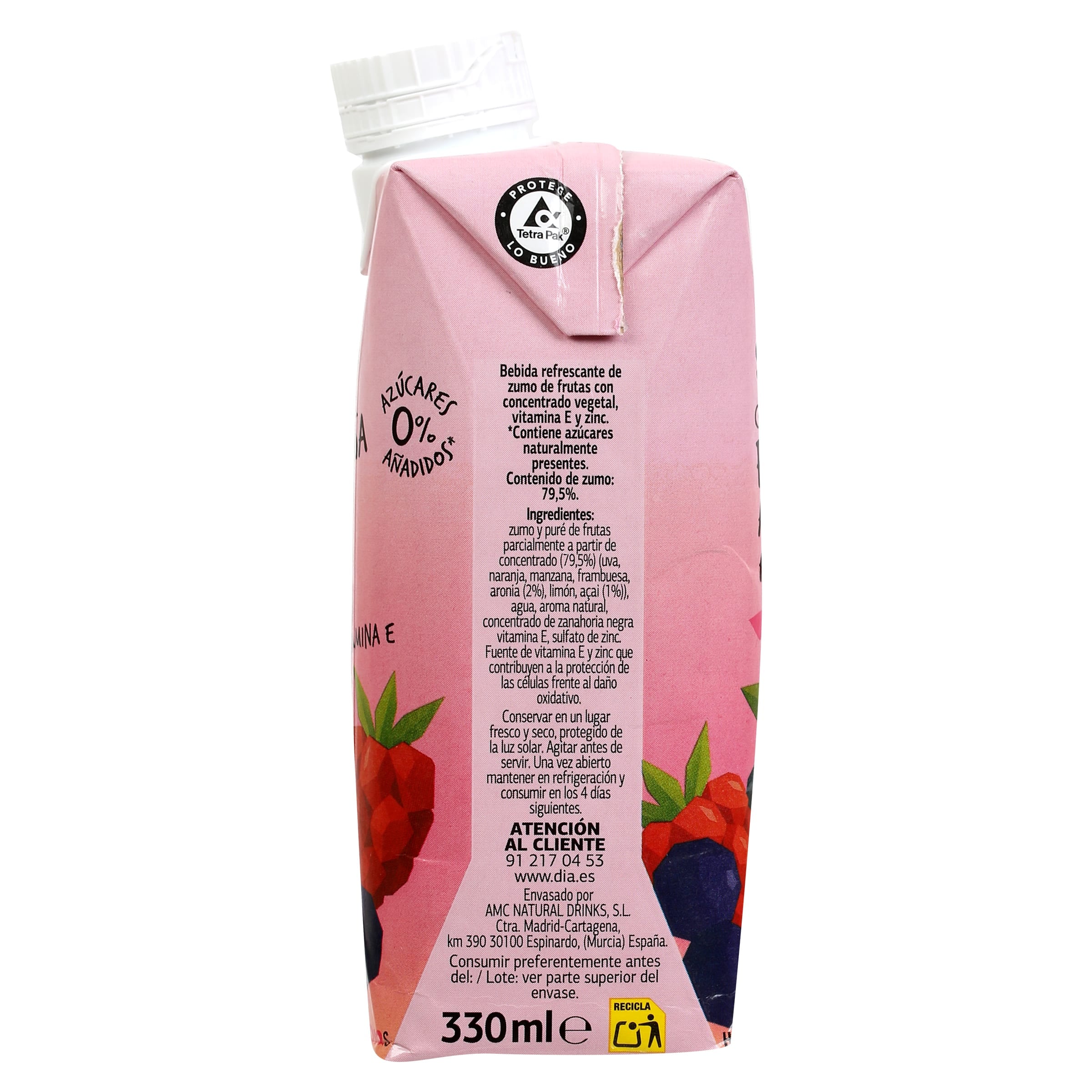 Bebida de zumo con frambuesa antiox Dia Saborfera 330 ml