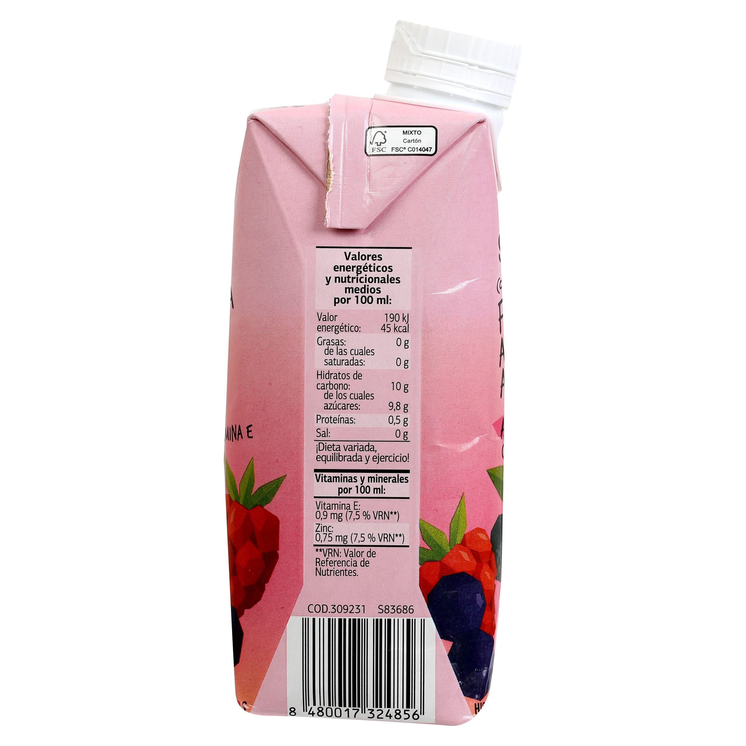 Bebida de zumo con frambuesa antiox Dia Saborfera 330 ml