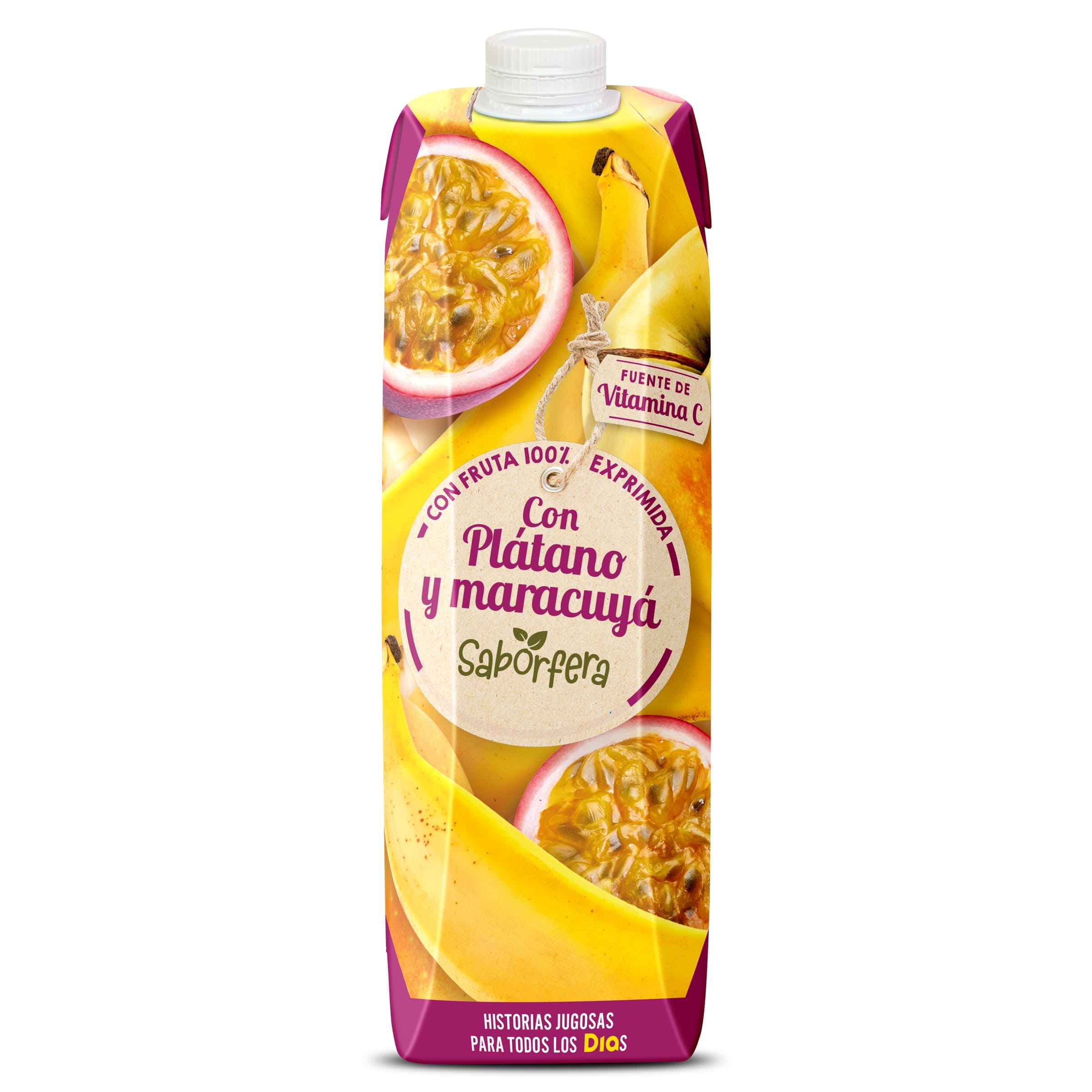 Zumo de plátano y maracuyá Dia Saborfera 1 L