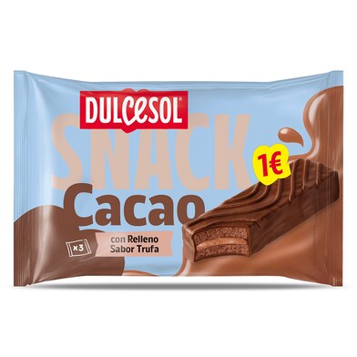 Cuadrados de cacao relleno sabor trufa Dulcesol bolsa 114 g-0