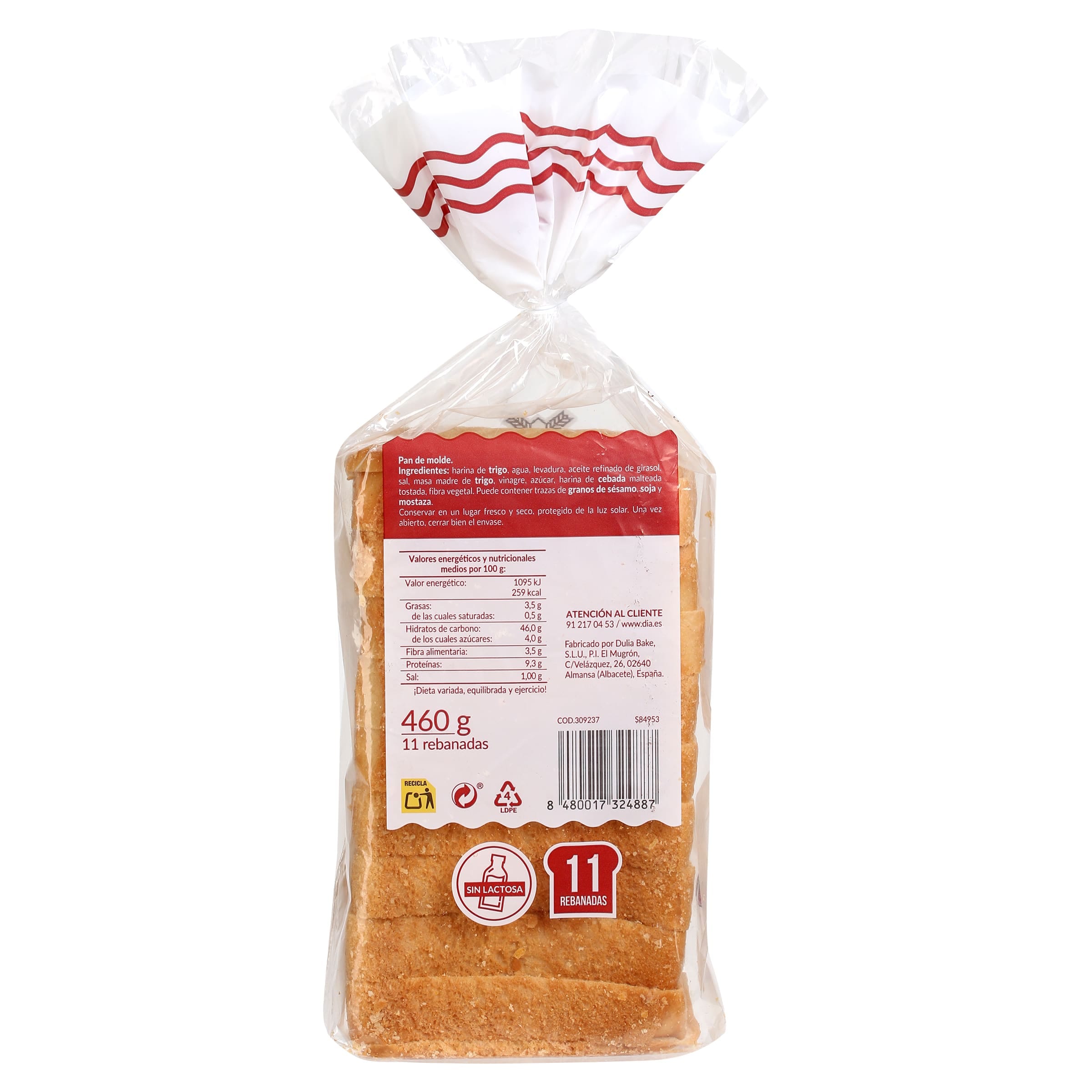 Pan de molde para tostadas El Molino de Dia 460 g