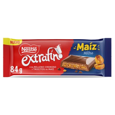 Chocolate con leche relleno de trocitos de maíz Nestlé Extrafino 84 g-0