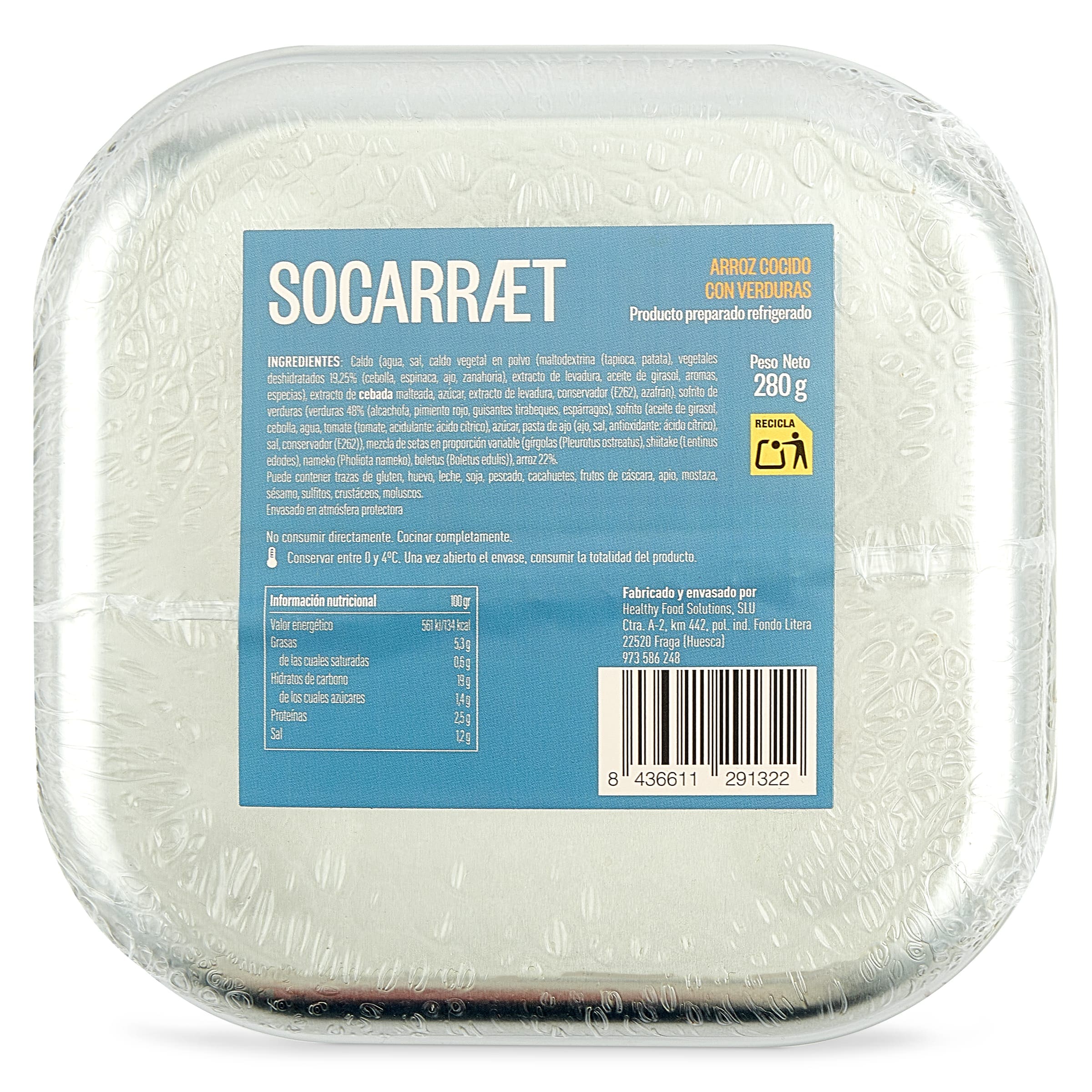 Arroz cocido con verduras Socarraet 280 g
