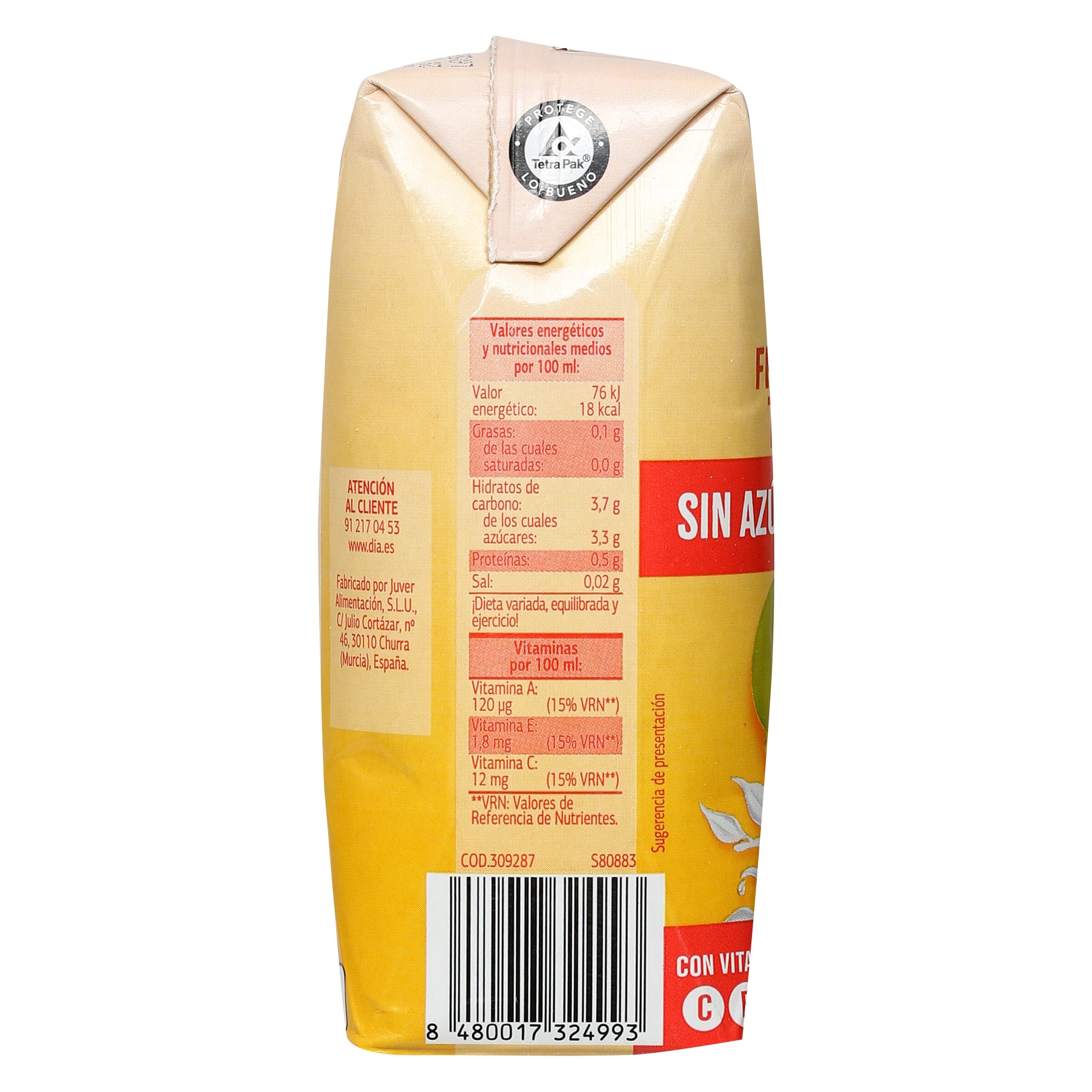 Bebida de fruta y leche tropical sin azúcar añadido Dia Saborfera 3 x 330 ml