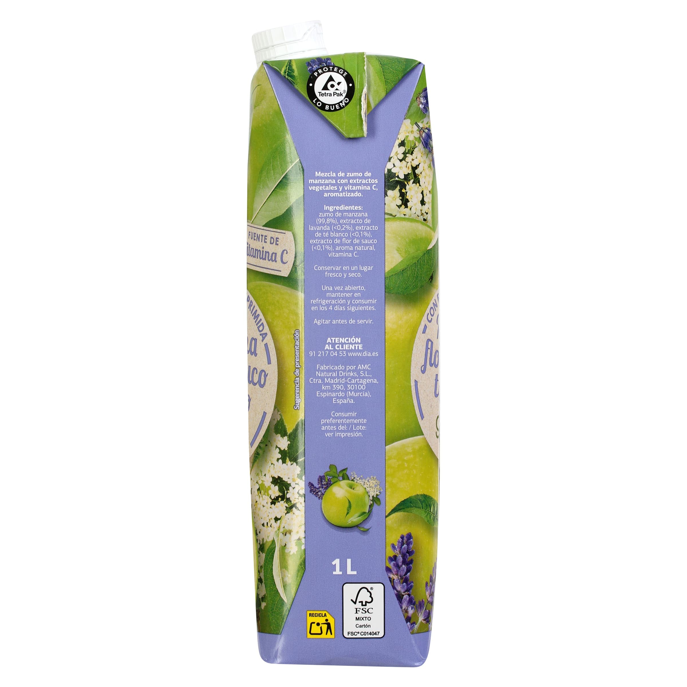 Zumo de manzana y té blanco Dia Saborfera 1 L