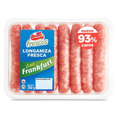 Longaniza fresca estilo frankfurt Campofrío bandeja 350 g-0 Longaniza fresca estilo frankfurt Campofrío bandeja 350 g-0