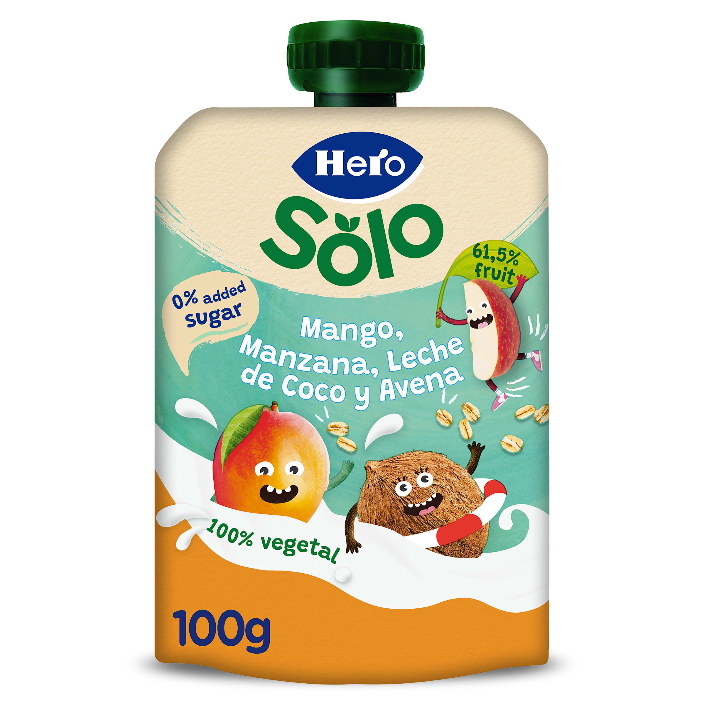 Alimento infantil mango, coco y avena Hero 100 g