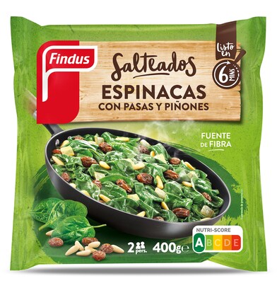 Espinacas con pasas y piñones Findus bolsa 400 g-0