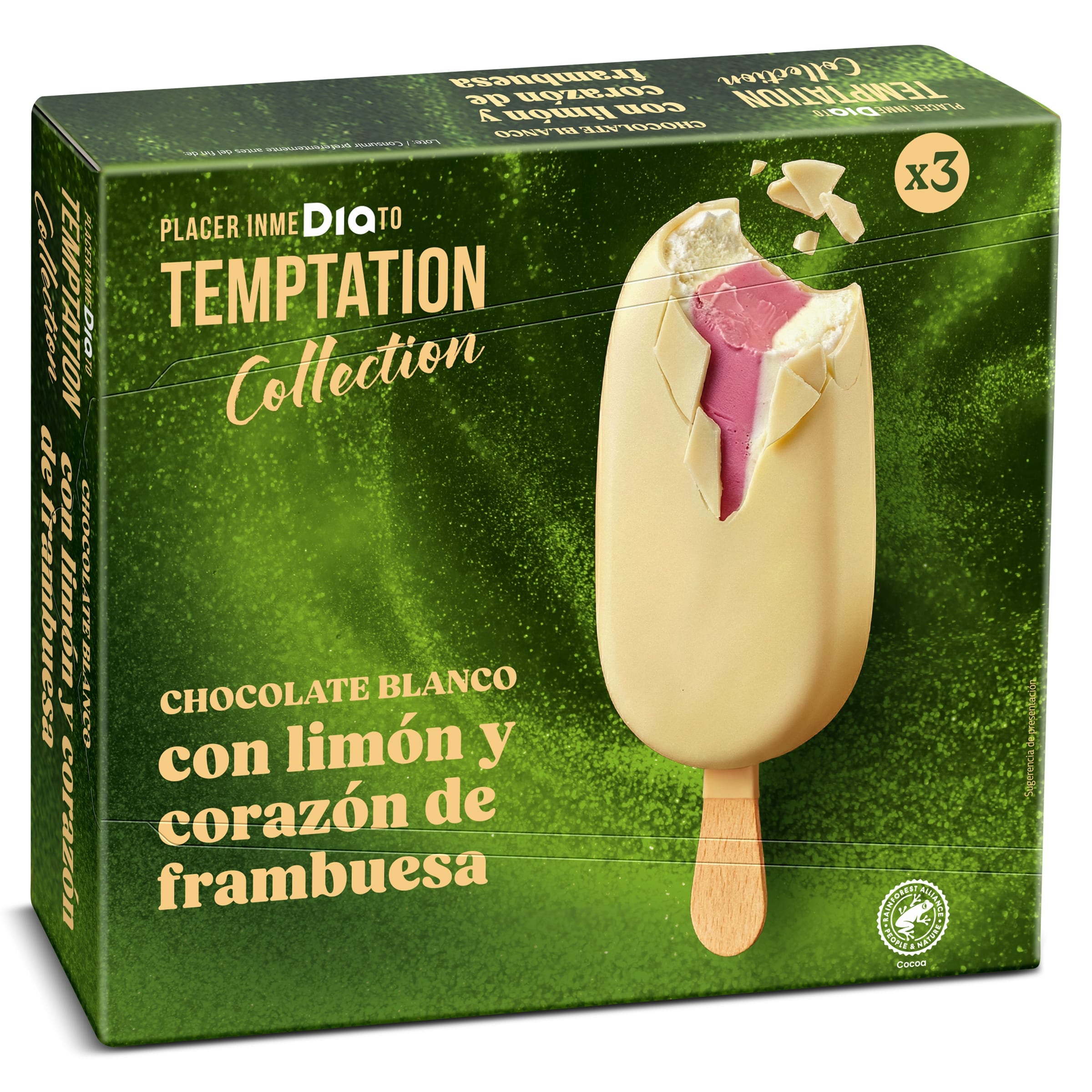 Helado bombón limón y frambuesa Dia Temptation 3 x 67 g