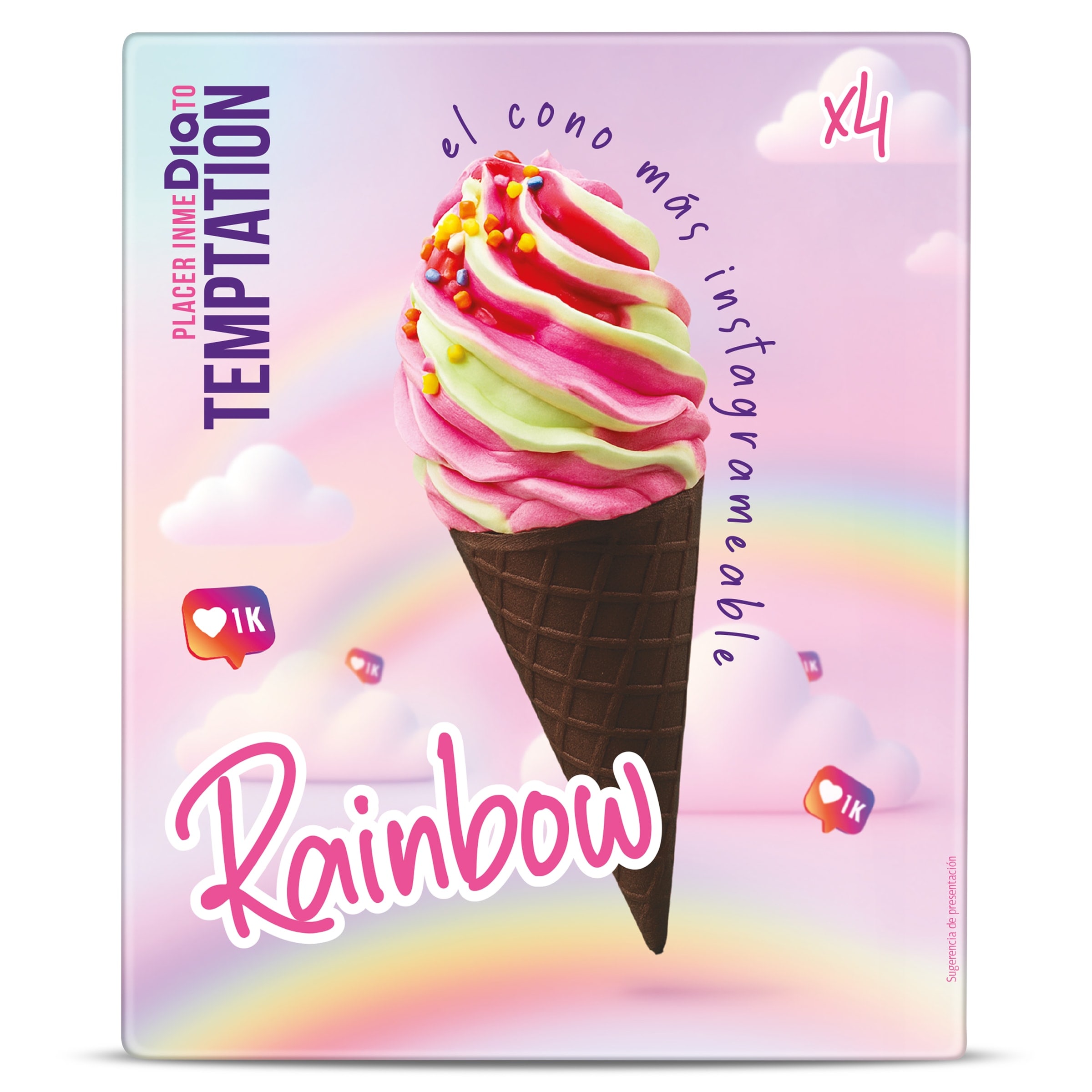Conos arcoiris Dia Temptation 4 x 71 g