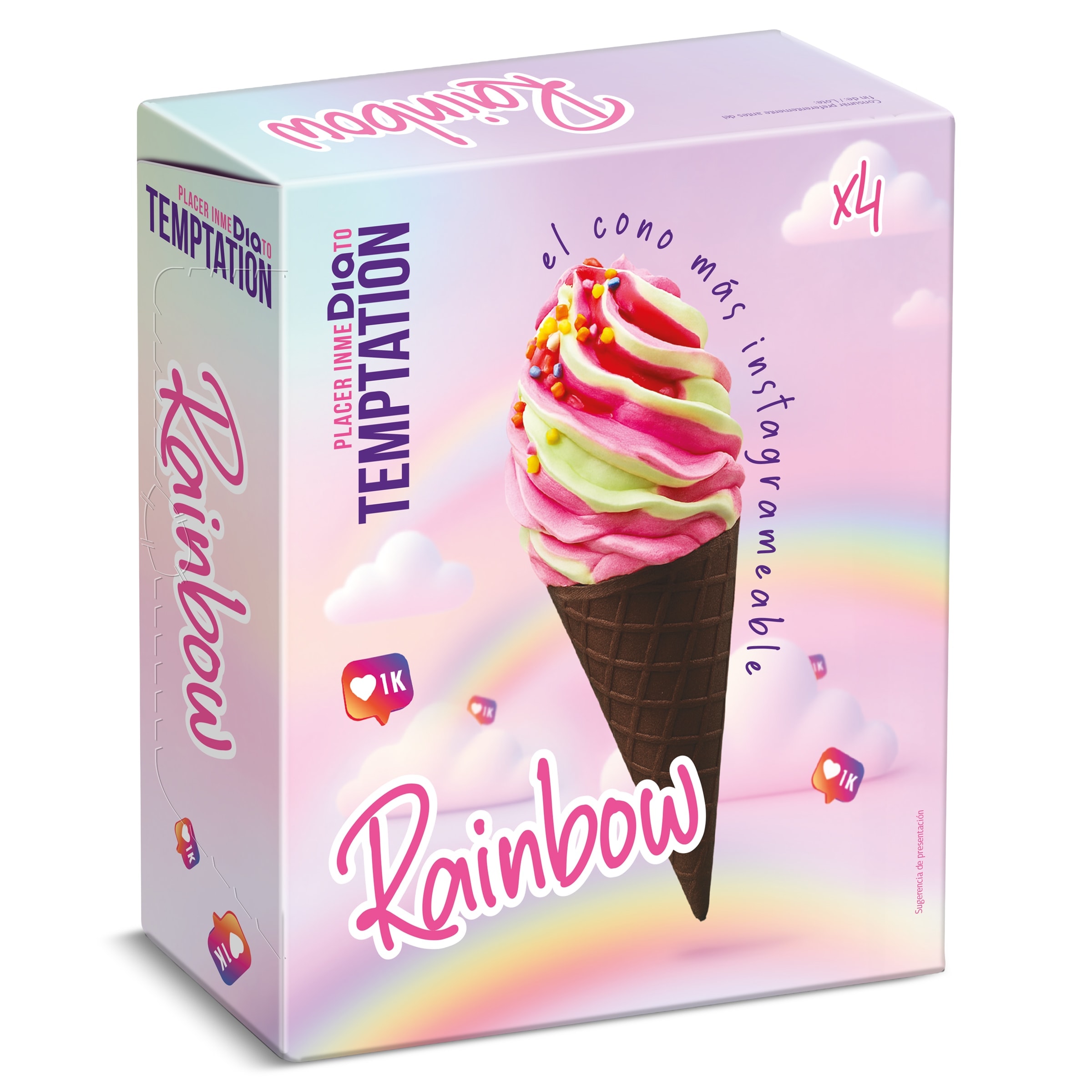 Conos arcoiris Dia Temptation 4 x 71 g