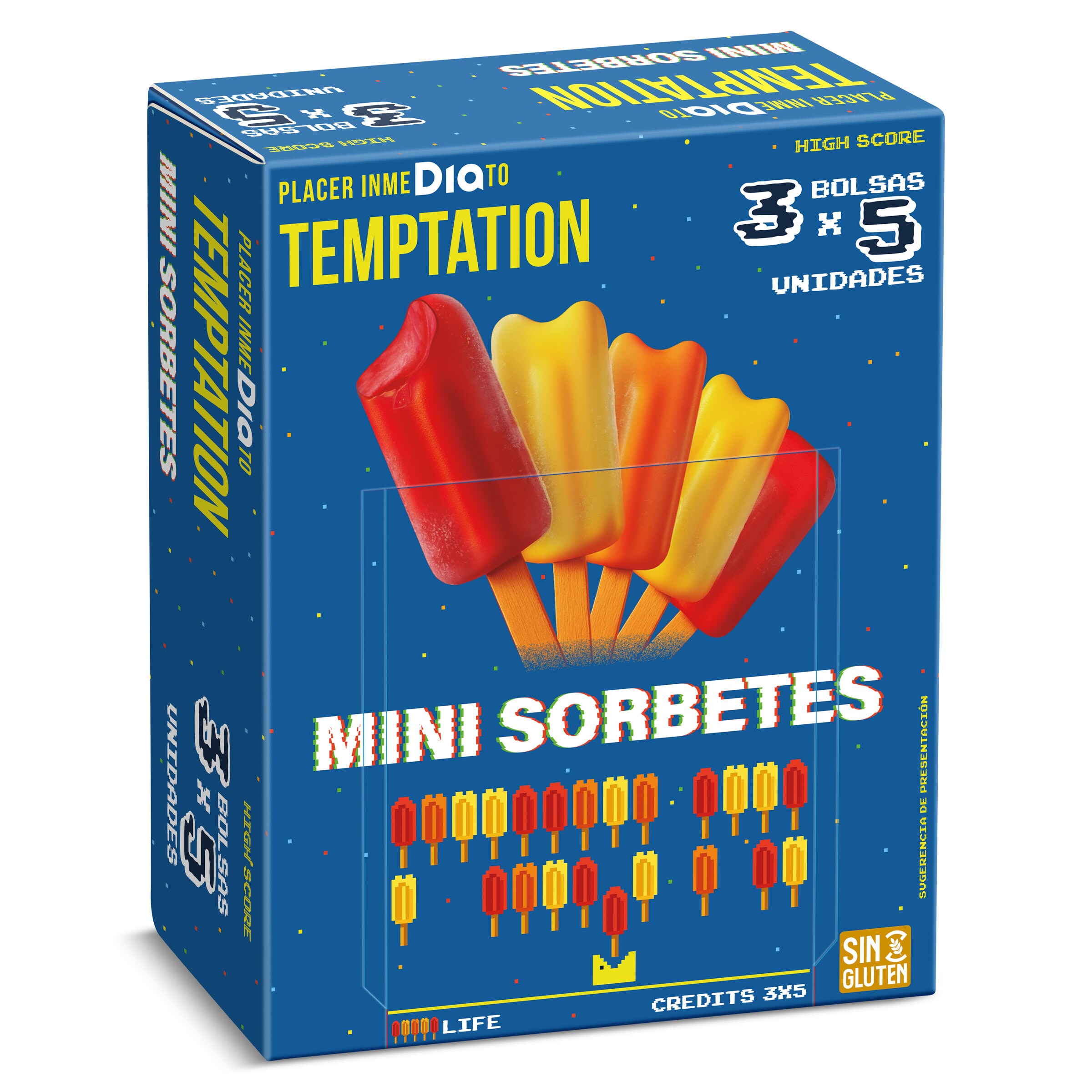 Minisorbetes Dia Temptation 3 x 75 g