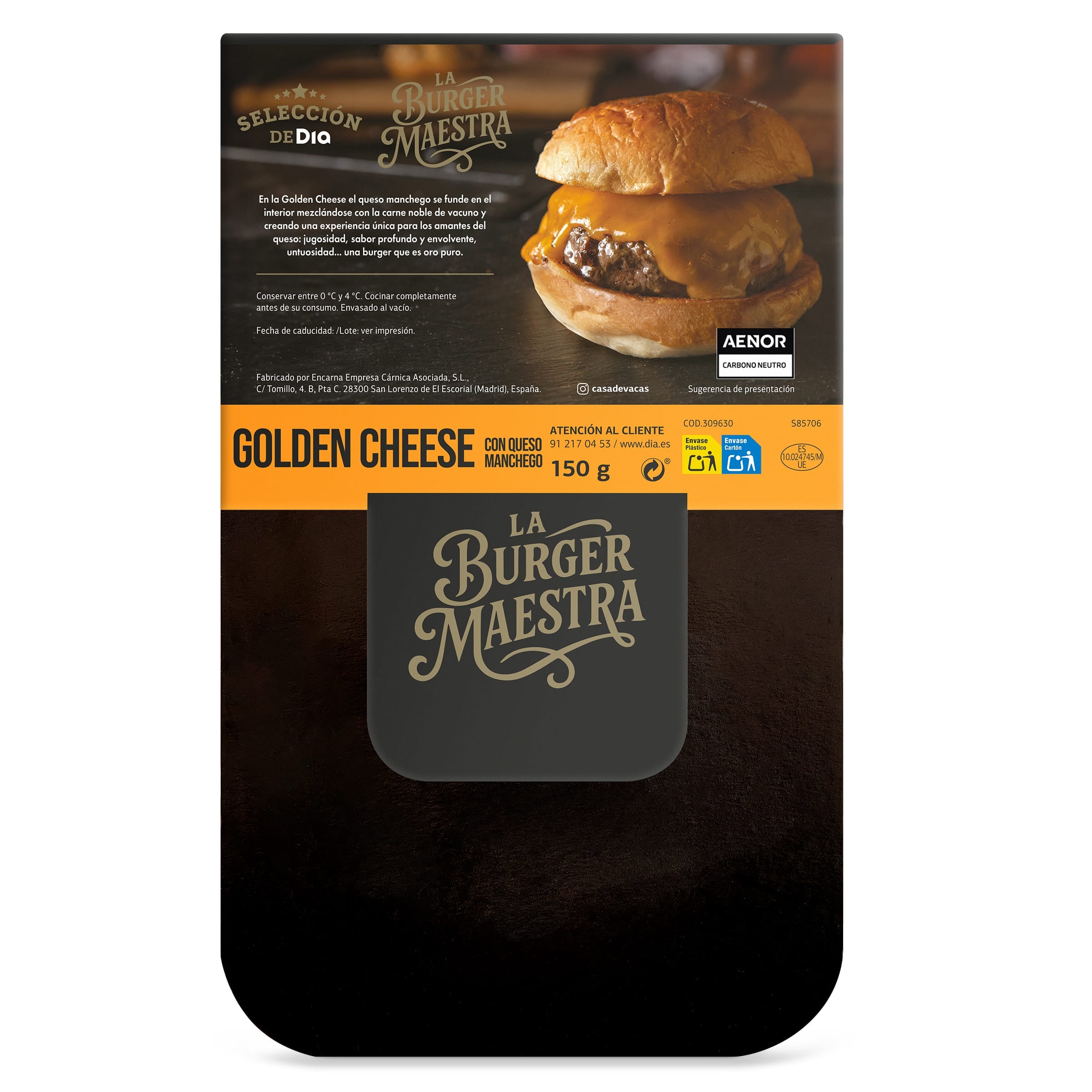 Burger Maestra golden cheese Selección de Dia 150 g