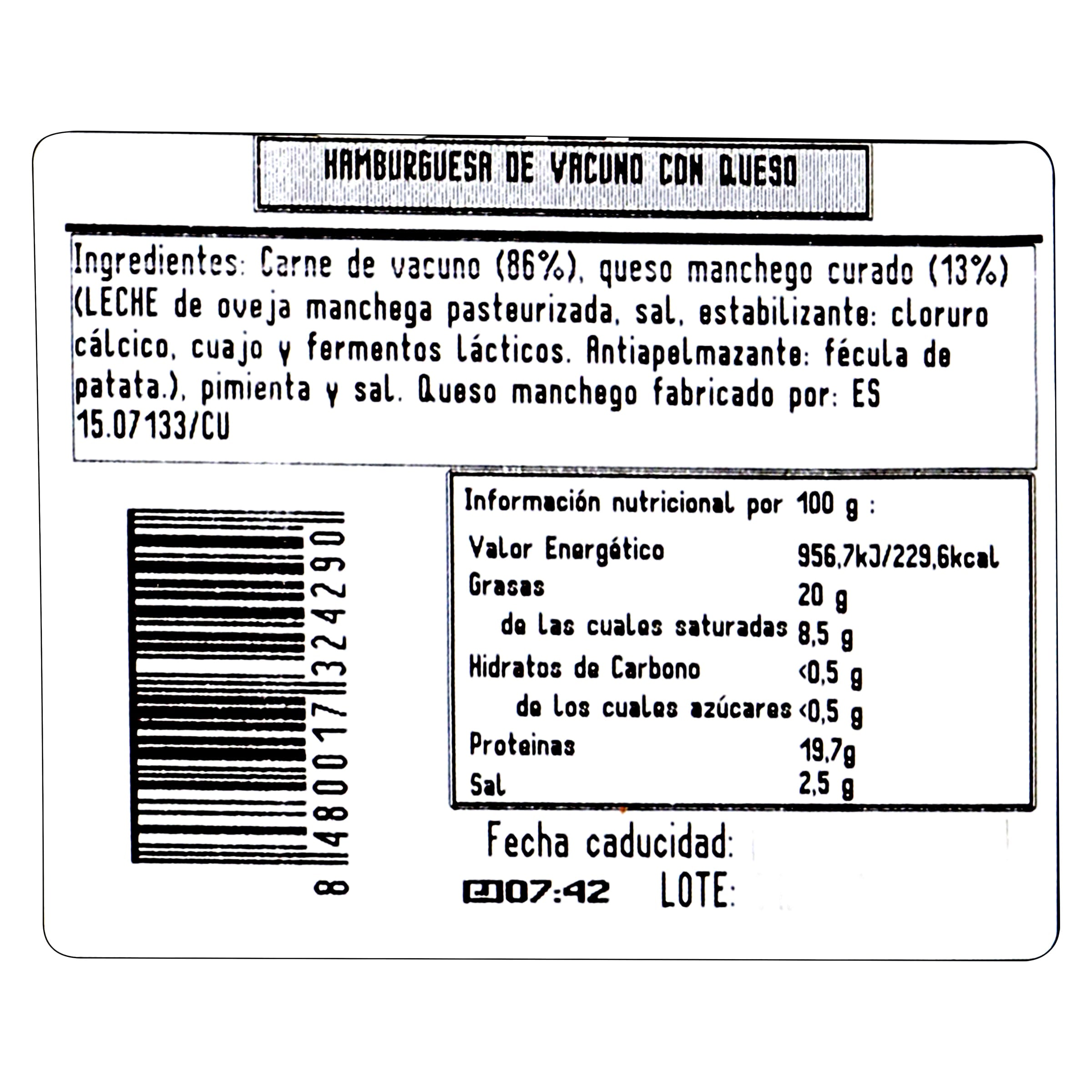 Burger Maestra golden cheese Selección de Dia 150 g