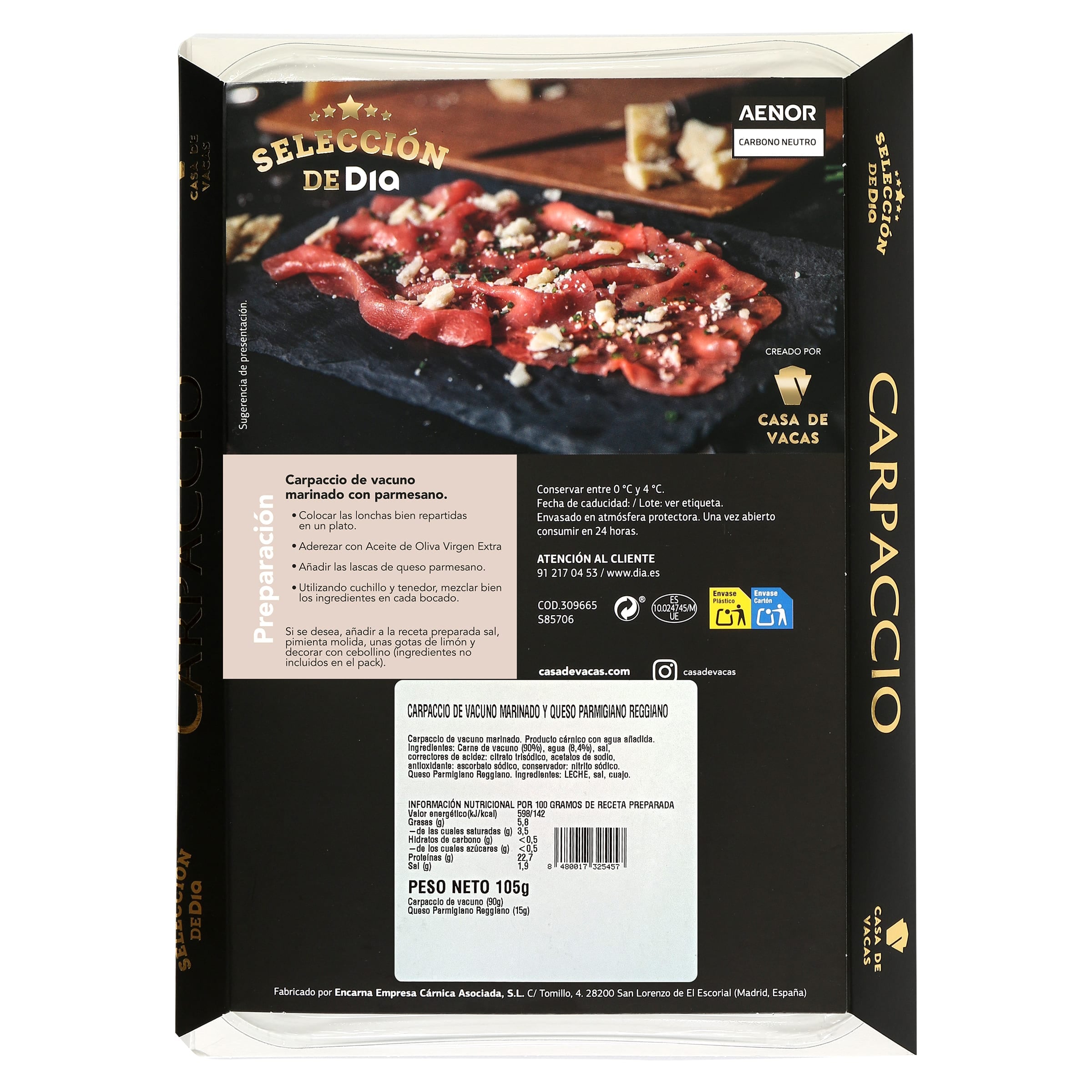 Carpaccio Selección de Dia 120 g