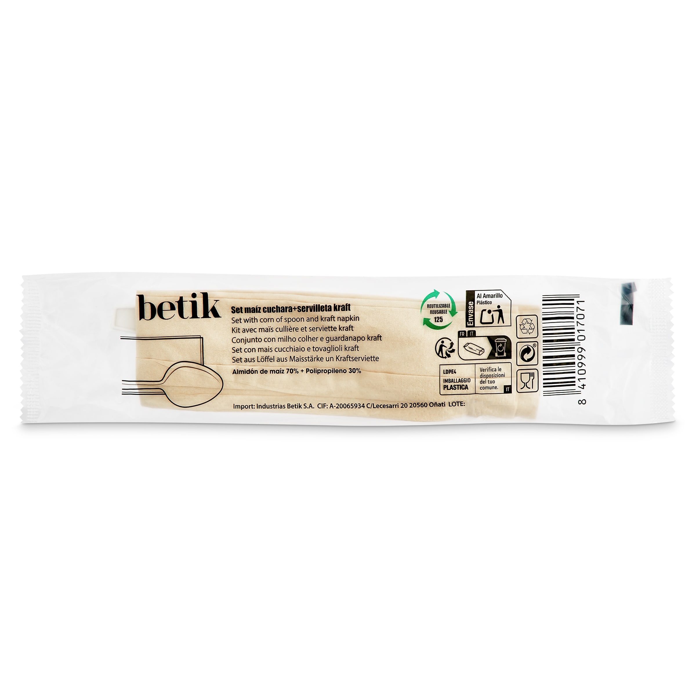 Set de cuchara y servilleta Betik 1 unidad