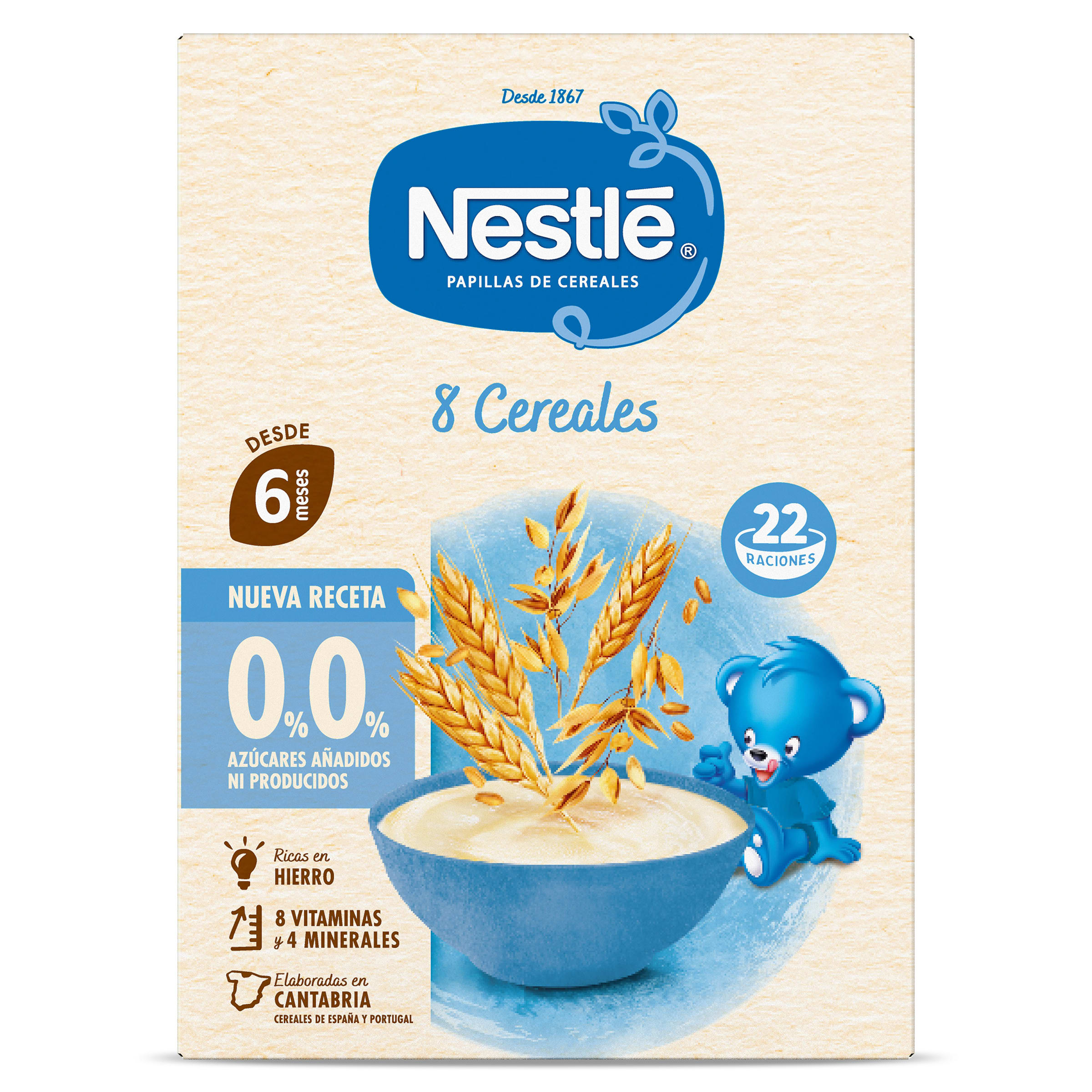 Papilla de 8 cereales doble 0% Nestlé 330 g