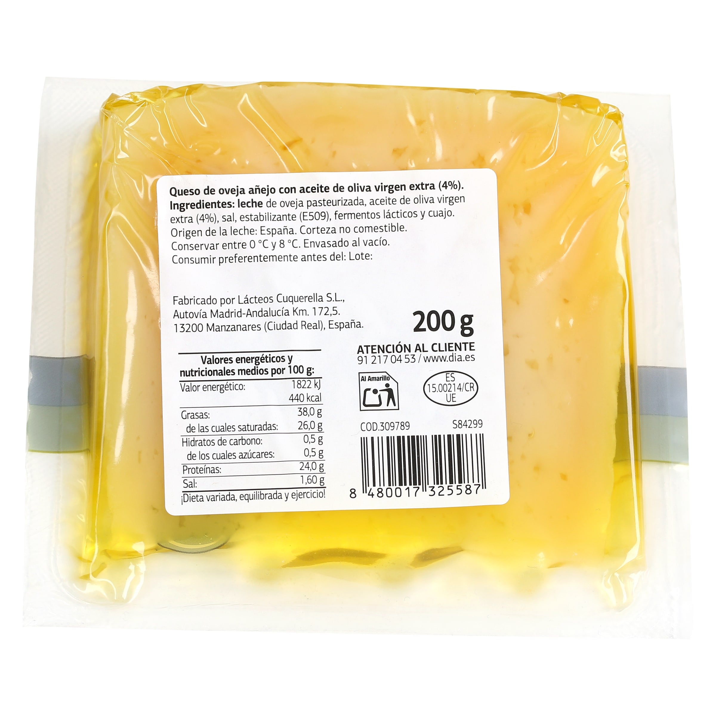 Queso de oveja añejo en aceite Dia El Cencerro 200 g