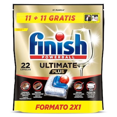 Pastillas lavavajillas ultimate plus Finish 22 unidades-0