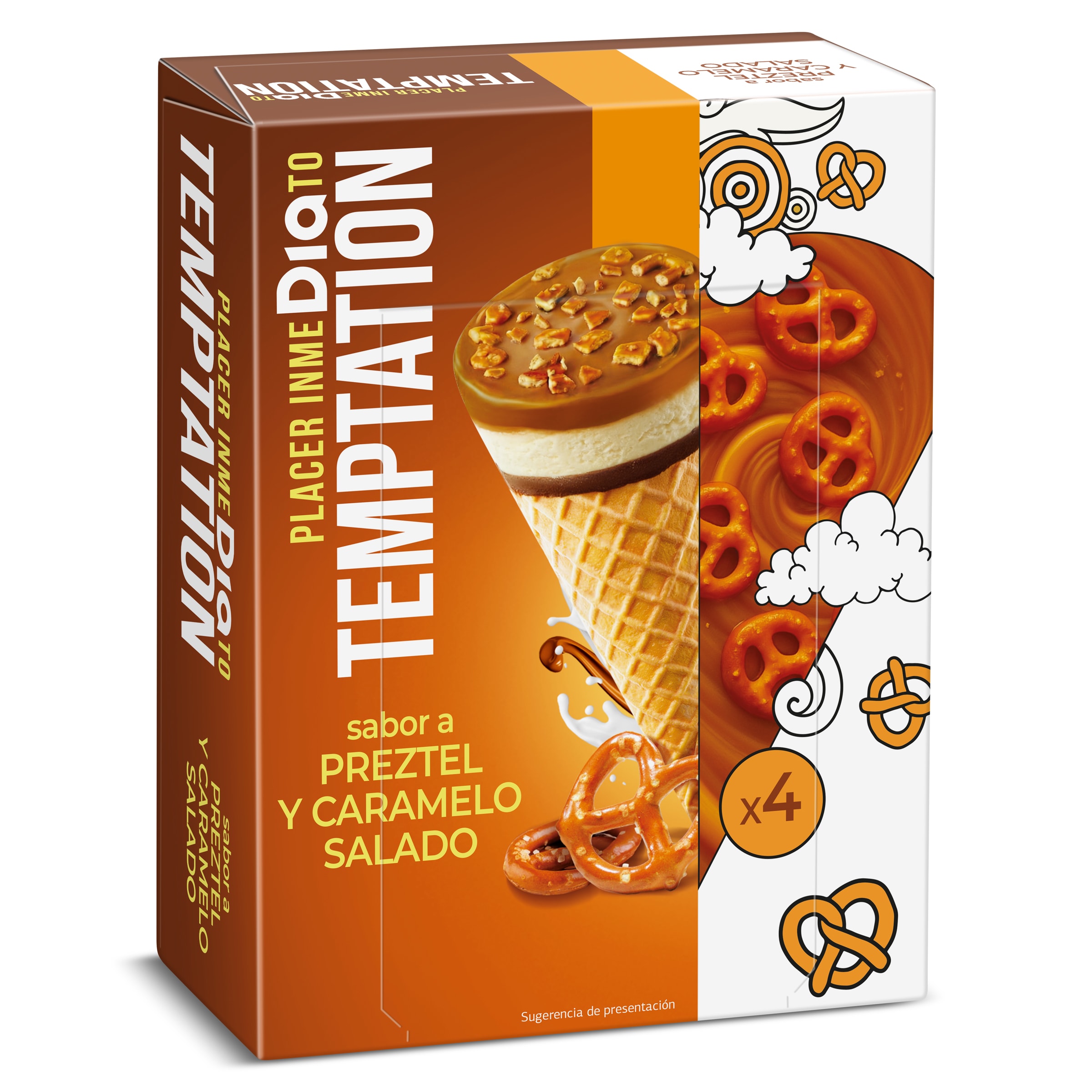 Conos sabor pretzel Dia Temptation 4 x 73 g